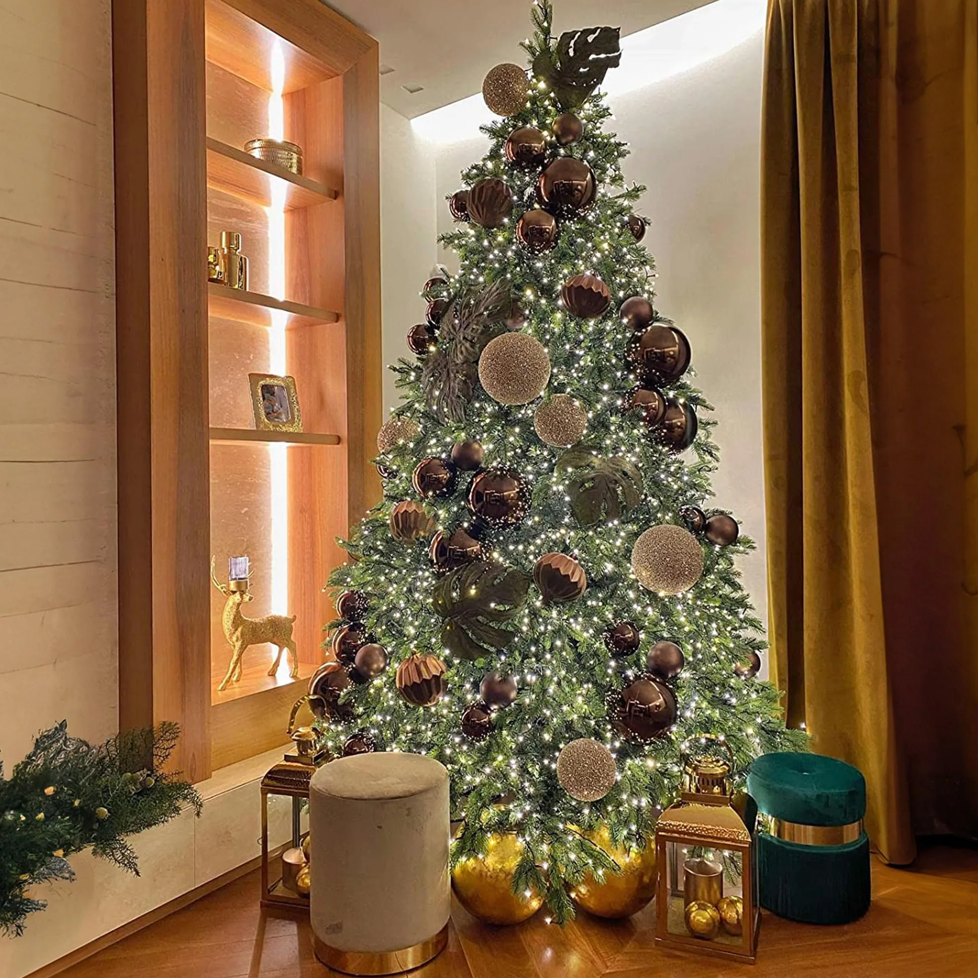 Albero di Natale Artificiale 210 cm Giulia Grillo – Real Touch PE/PVC, 2382 Rami Folti, Apertura ad Ombrello, Verde Naturale, Premium