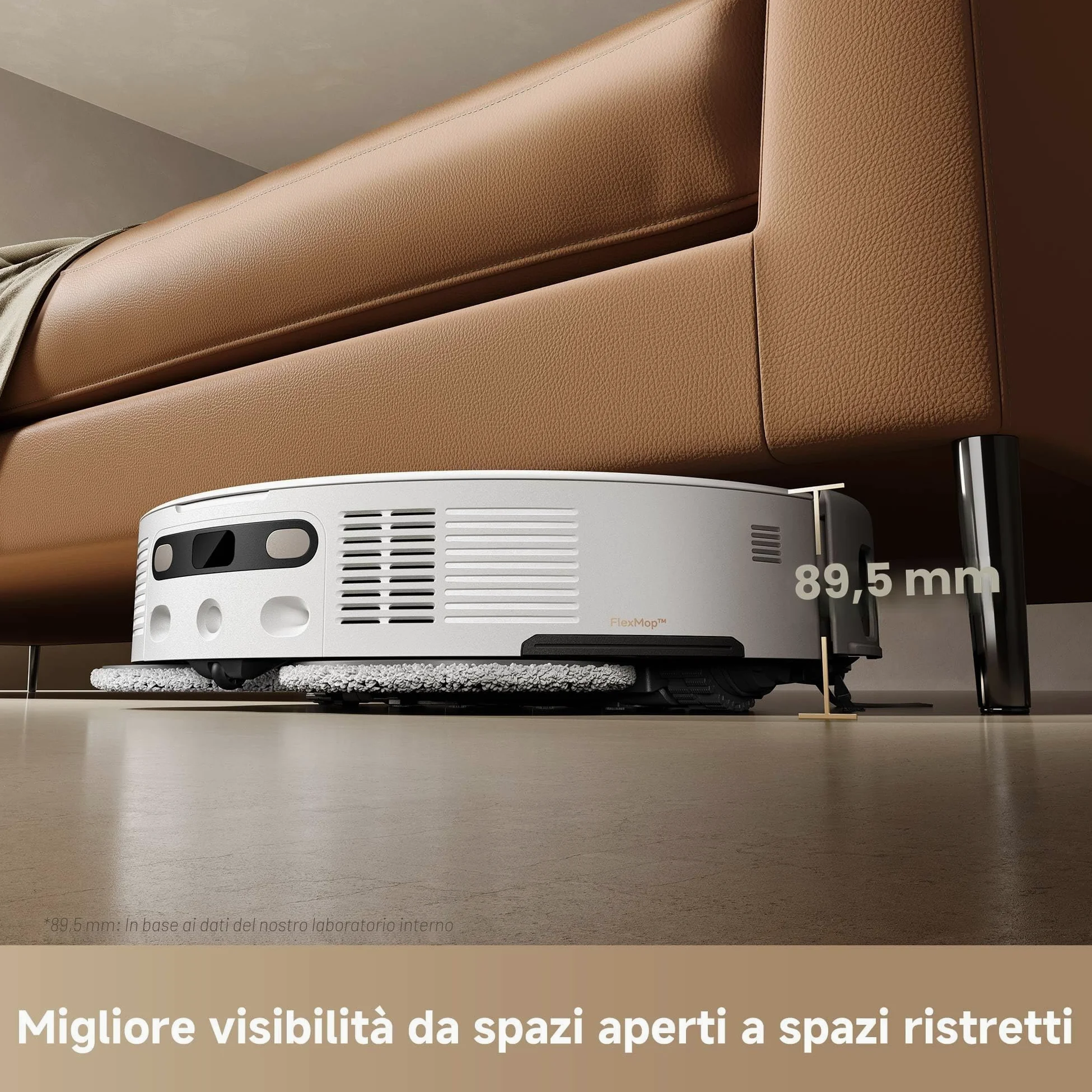 Mova V50 Ultra Complete Robot Aspirapolvere e Lavapavimenti, Potenza di Aspirazione da 24.000 Pa, con Svuotamento Automatico, Lavaggio Termico con Sistema Aoppia Soluzione, Sistema StepMaster, Bianco