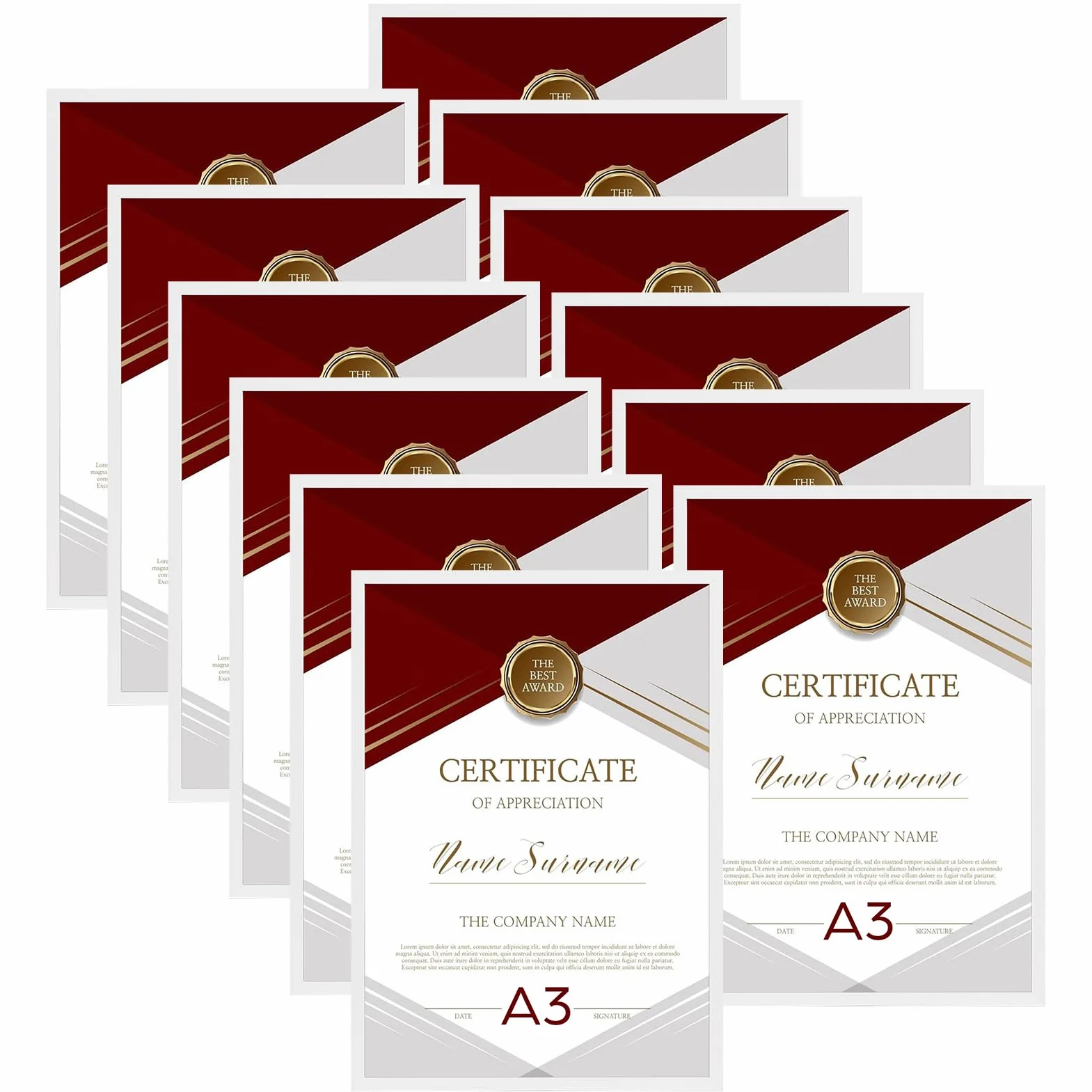 Giftgarden Cornice A3 PVC Bianca da Parete Set 12