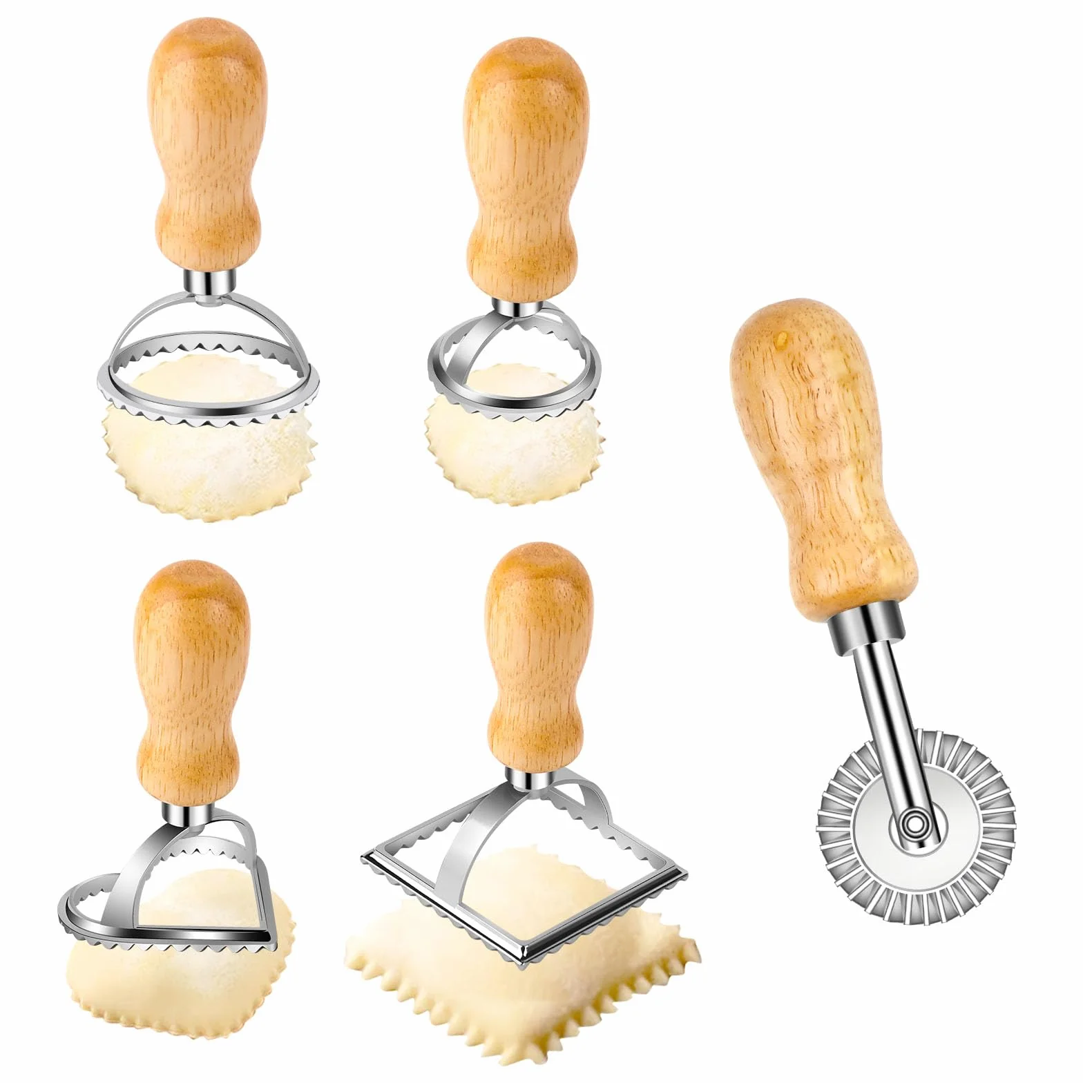 Stampo per Ravioli 5 Pezzi Taglia Ravioli e Taglierina per Pasta Biscotti