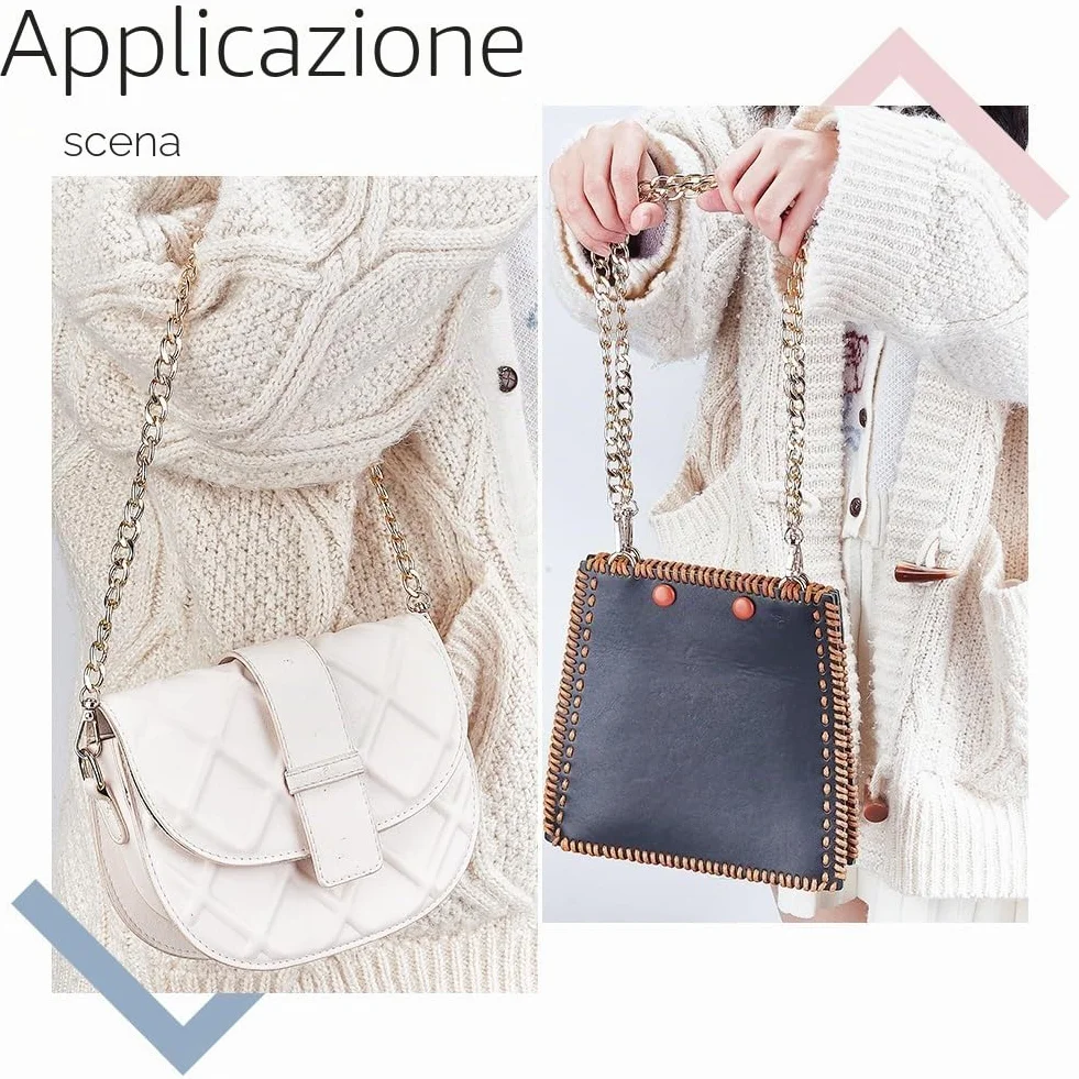 PH PandaHall Catena per Borsa Oro 60cm Catena Corta in Metallo Alluminio per Donna Borsetta