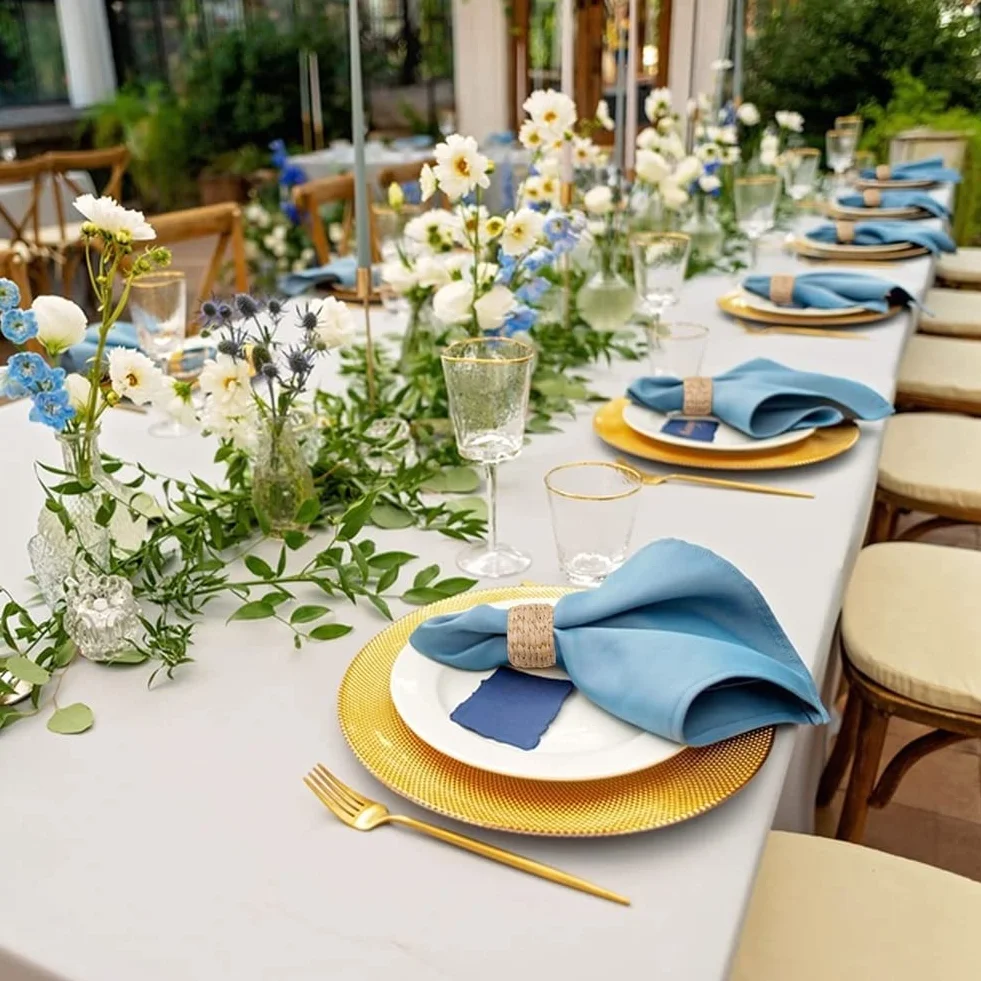 12 Anelli Portatovagliolo, Anelli Portatovaglioli Rotondi giacinto d'acqua, anelli rustici per Matrimonio feste di compleanno, decorazione della tavola