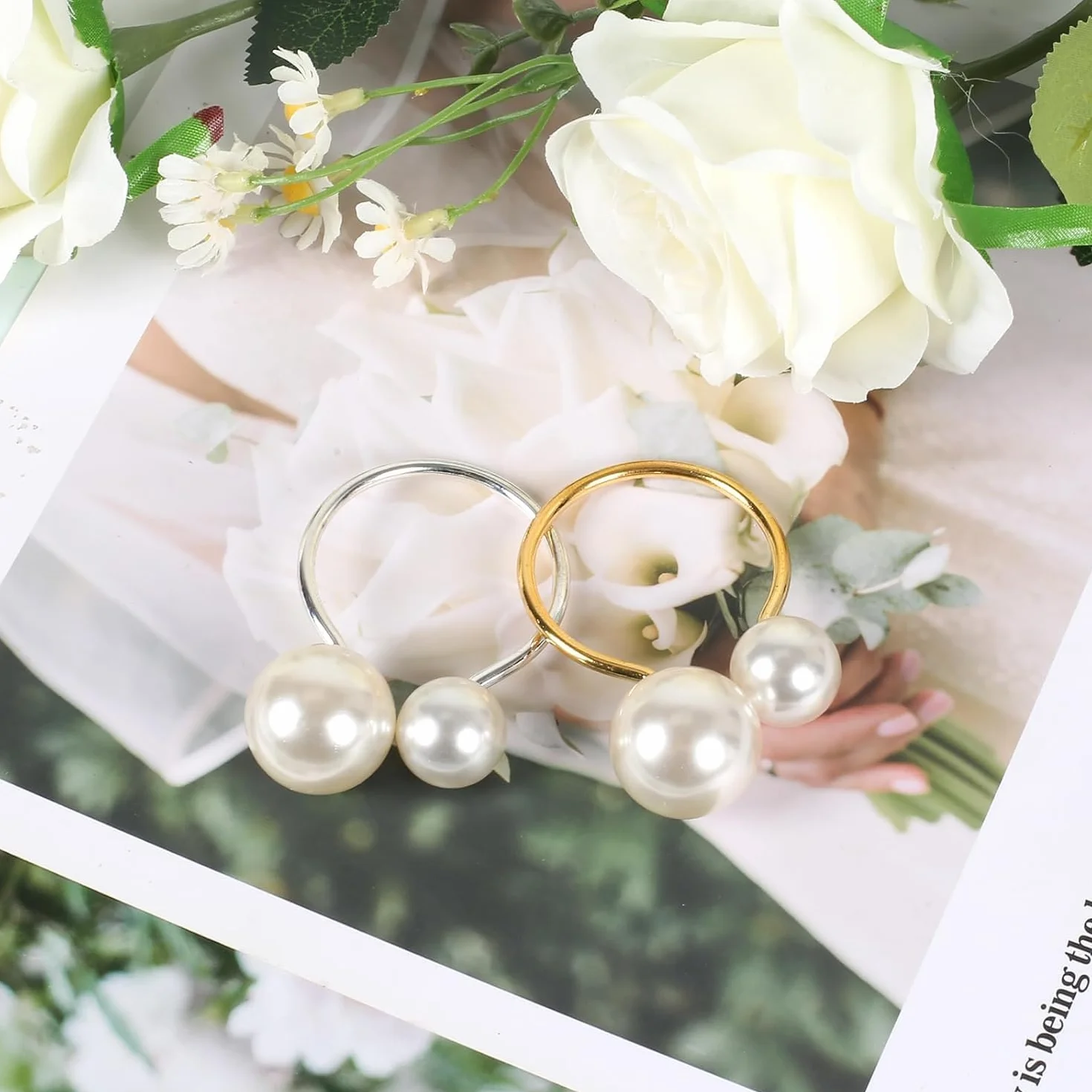 12PCS Anelli per Tovaglioli di Perle Portatovaglioli con Perline Fibbia Tovagliolo Argento per Decorazione da Tavolo Feste Natale San Valentino Matrimonio Compleanno