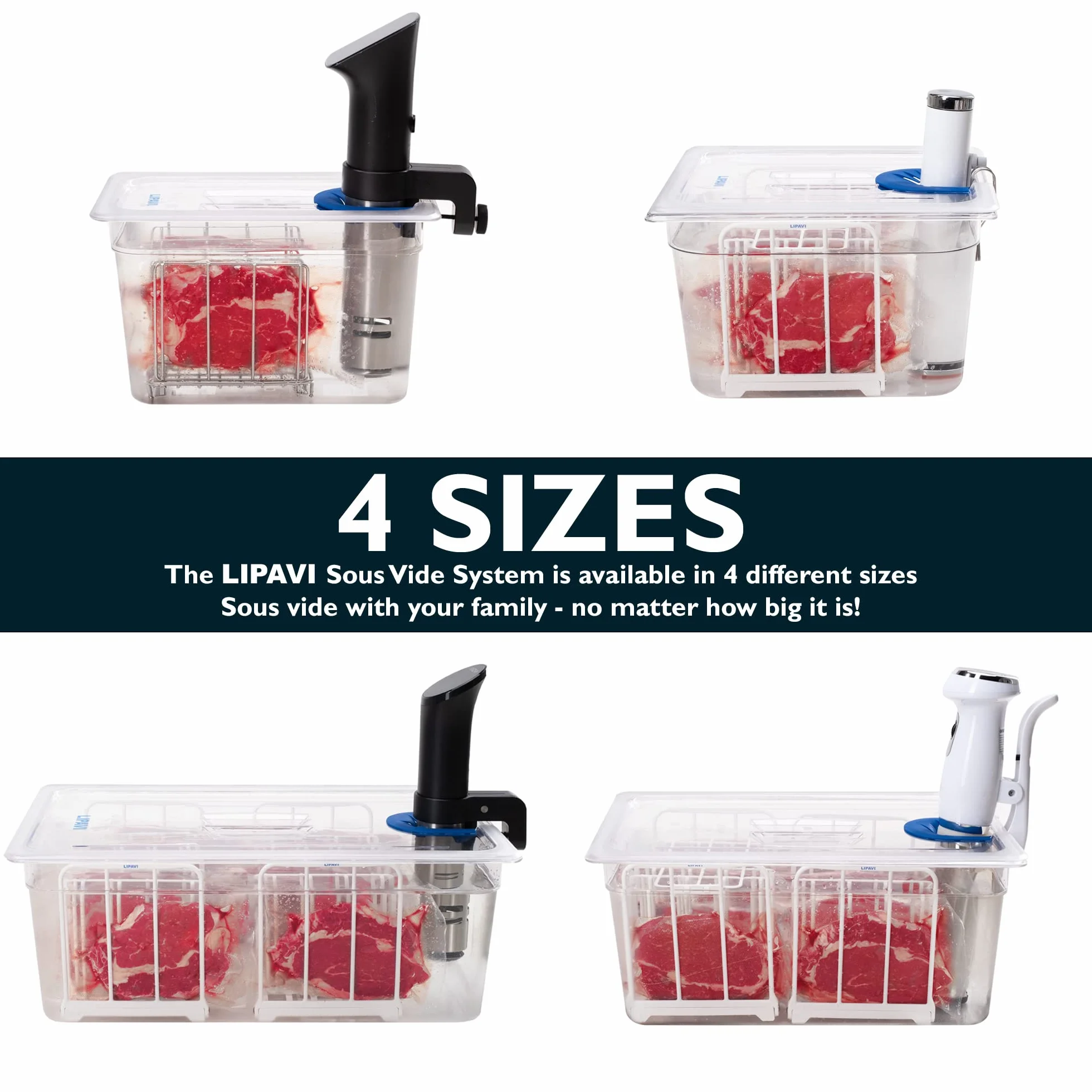 LIPAVI Sous Vide System Coperchio Contenitore Cornice Policarbonato Multi-Fit Bagnomaria 18L ⌀70mm