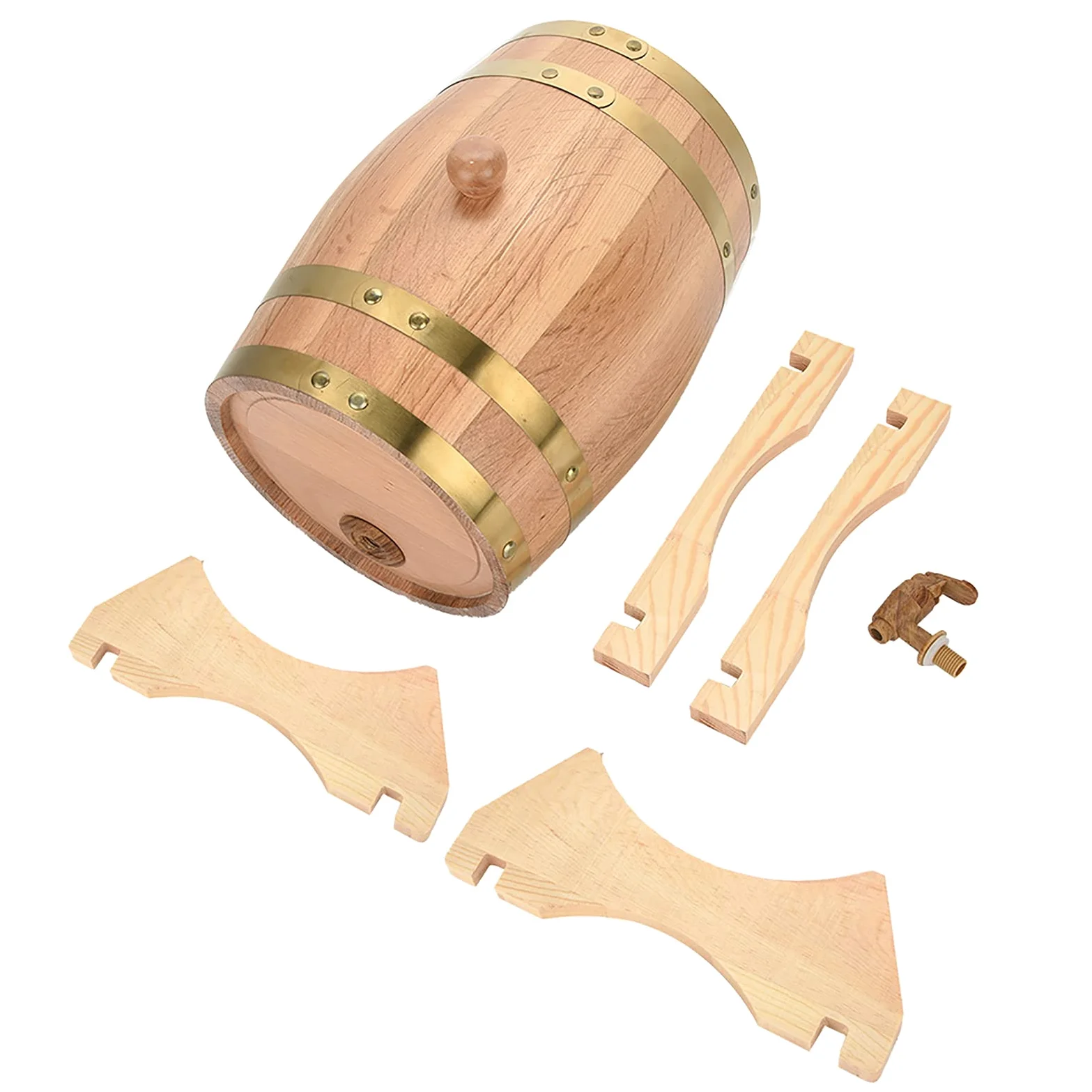 Cocoarm Botte di Vino Vintage in Legno di Quercia per Birra, Whisky, Rum, per la Conservazione di Vino Pregiato, Brandy, Whisky, Tequila (5L)