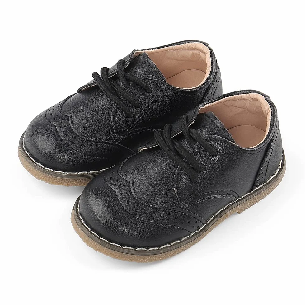 MASOCIO Boys Girls Lace Up Shoes Toddler Little Kids School Shoes Flat Dress Shoes (Toddler/Little Kid)