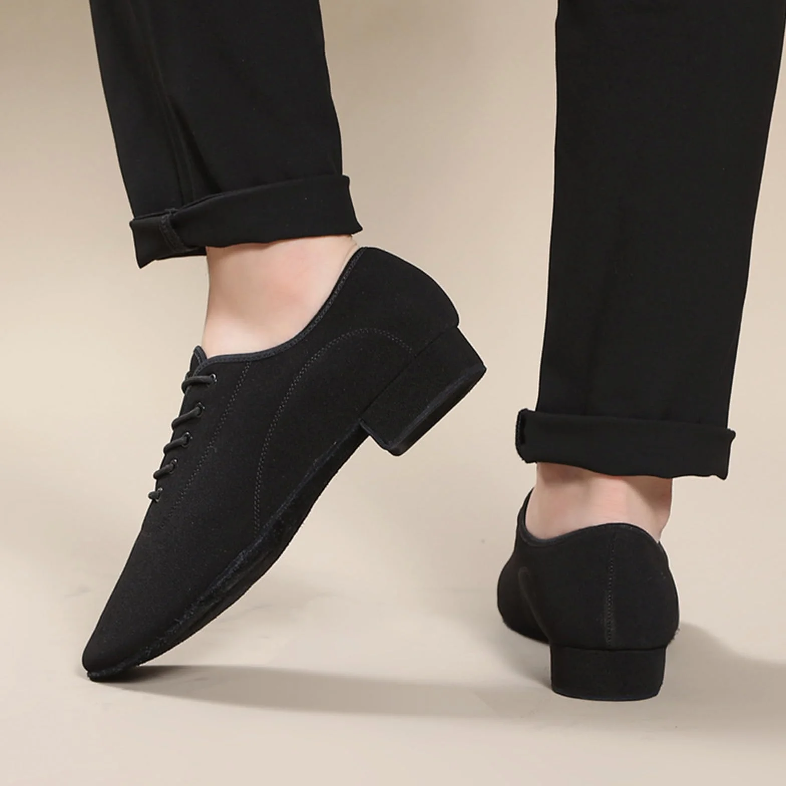 Scarpe da Ballo da Uomo con Suola in Pelle Tacco Basso per Tango