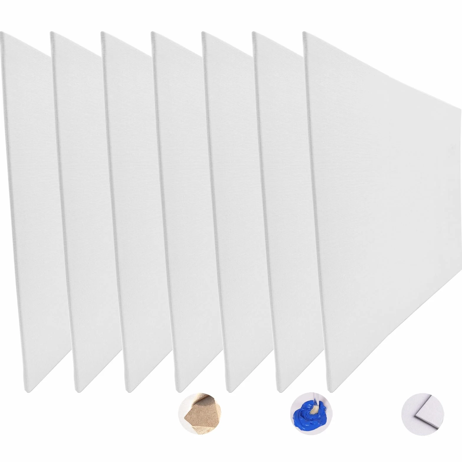 CESFONJER Tela, 20 * 30cm Telas Pittura, Cotone Pannelli in Tela, Adatto per i pigmenti di pittura ad olio, propilene e acquerello, ecc. (7 pz)