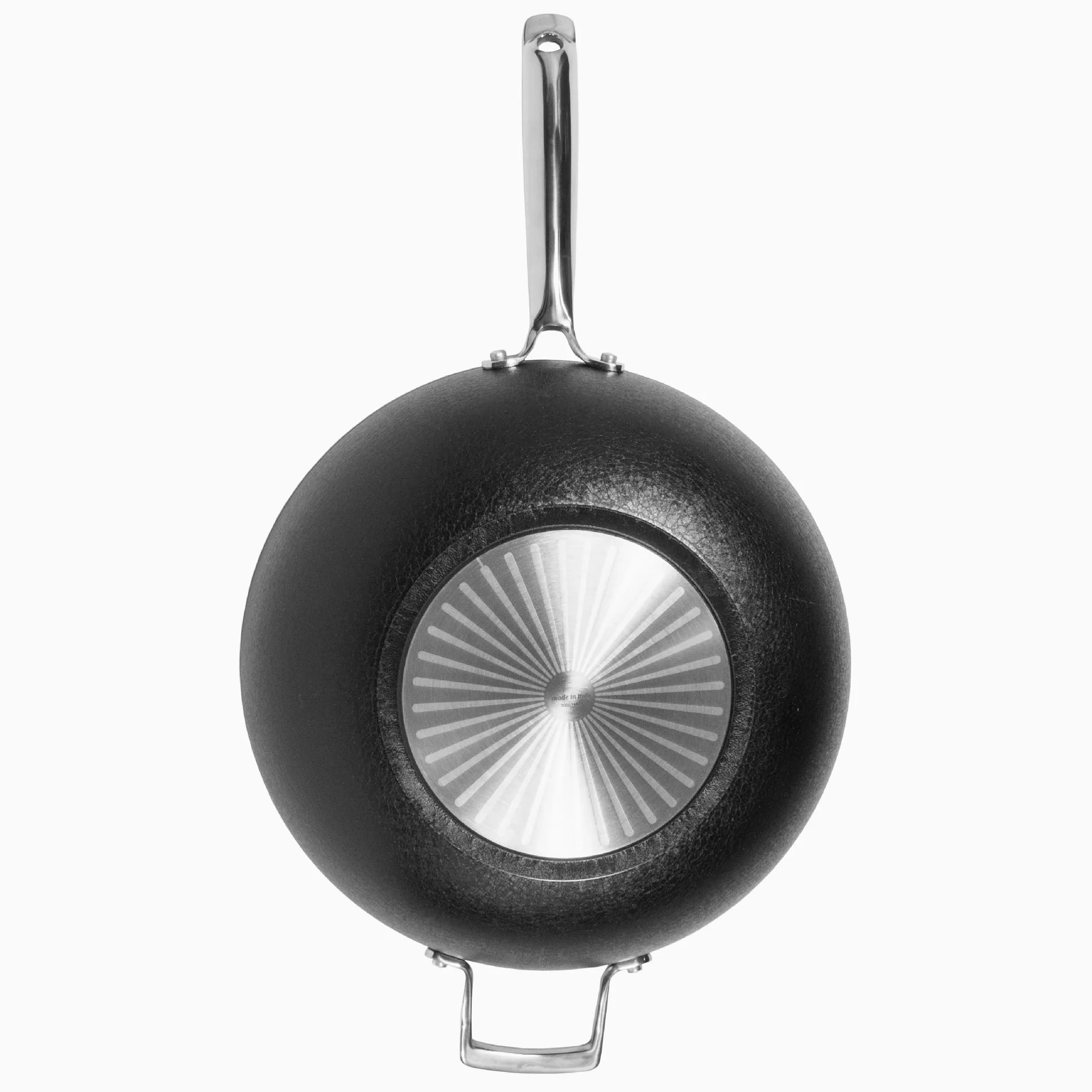 Moneta Armonia Wok 32 cm, 1 Manico + Maniglia per Ogni Tipo di Piano Cottura