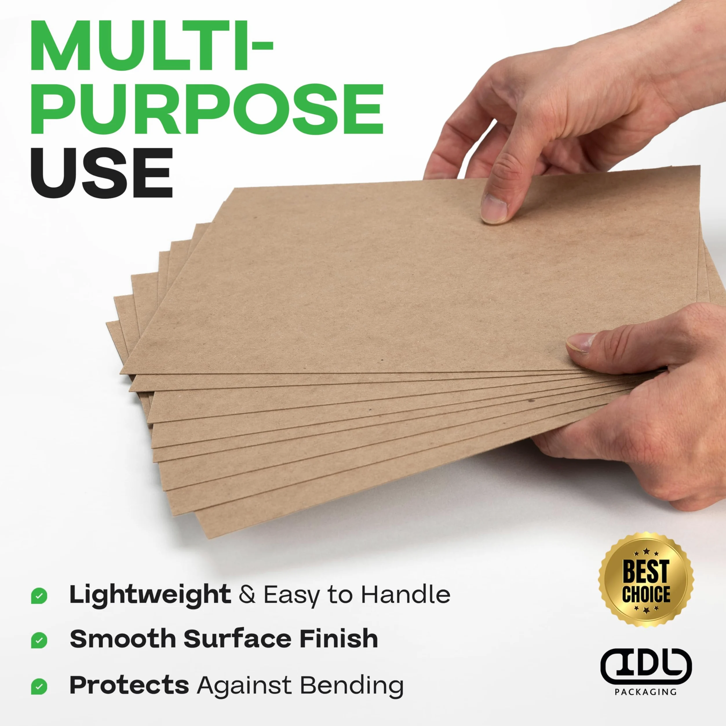 IDL Packaging - 200 fogli di carta kraft, 200 x 200 fogli, realizzati negli Stati Uniti, per scrapbooking, incorniciatura, cartone da 0,1 cm di spessore, timbri