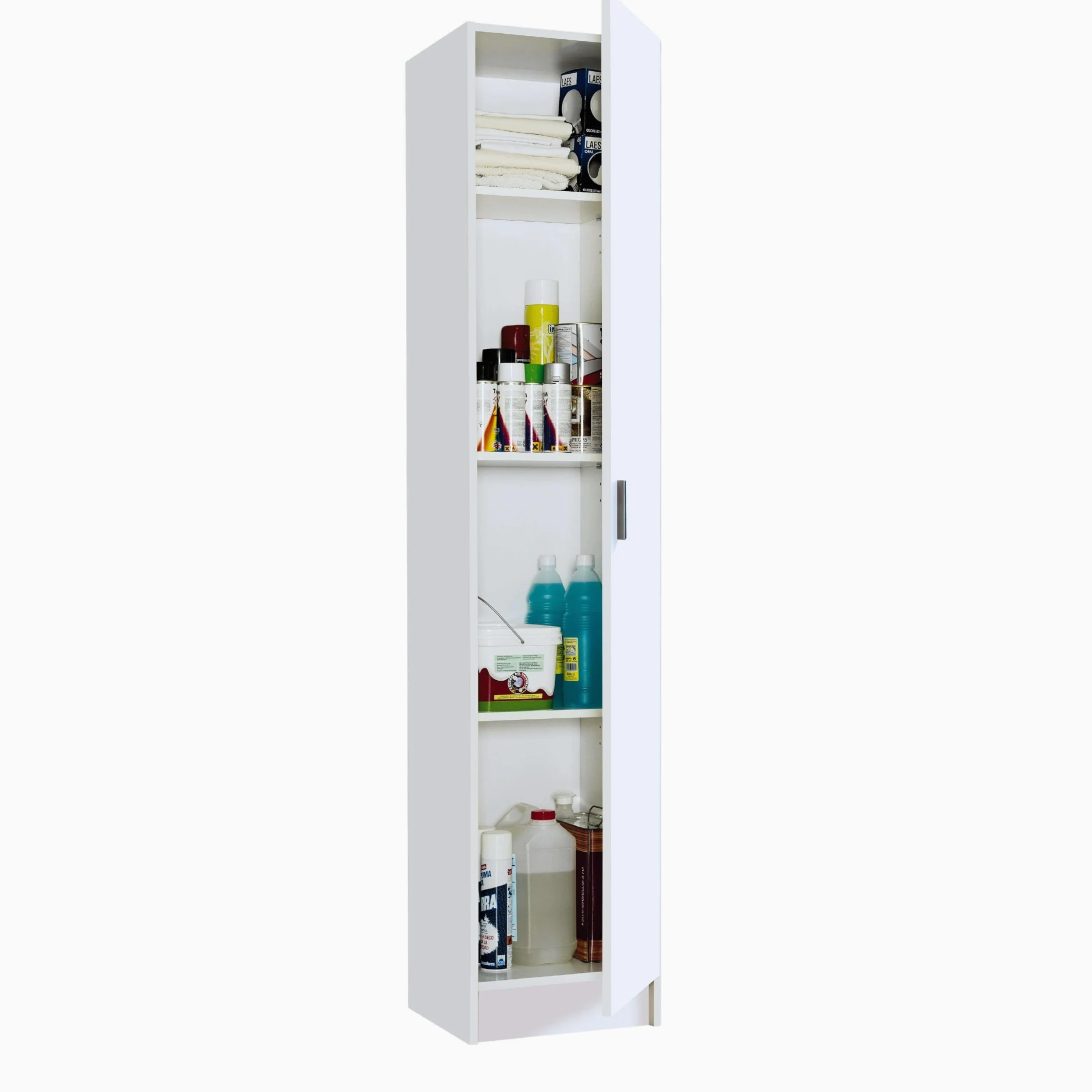 13Casa - Kawai A1 - Armadio multiuso. Dim: 37x37x180 h cm. Col: Bianco. Mat: Melamina.