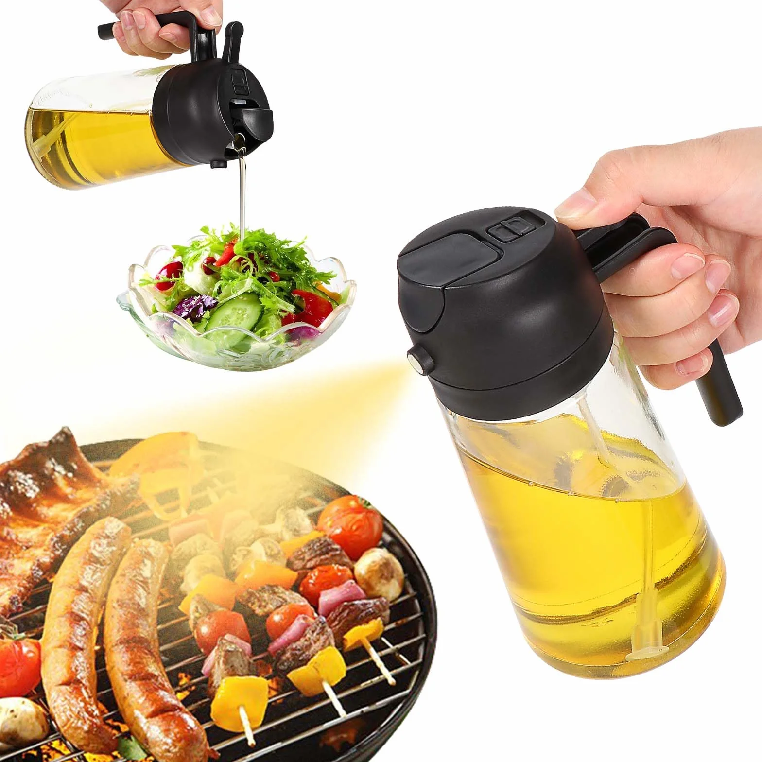 Blendura Spruzzino Olio 2 in 1 470ml Spruzzatore Olio Nebulizzatore Oliera Spray do Gotowania Grillowania Sałatki