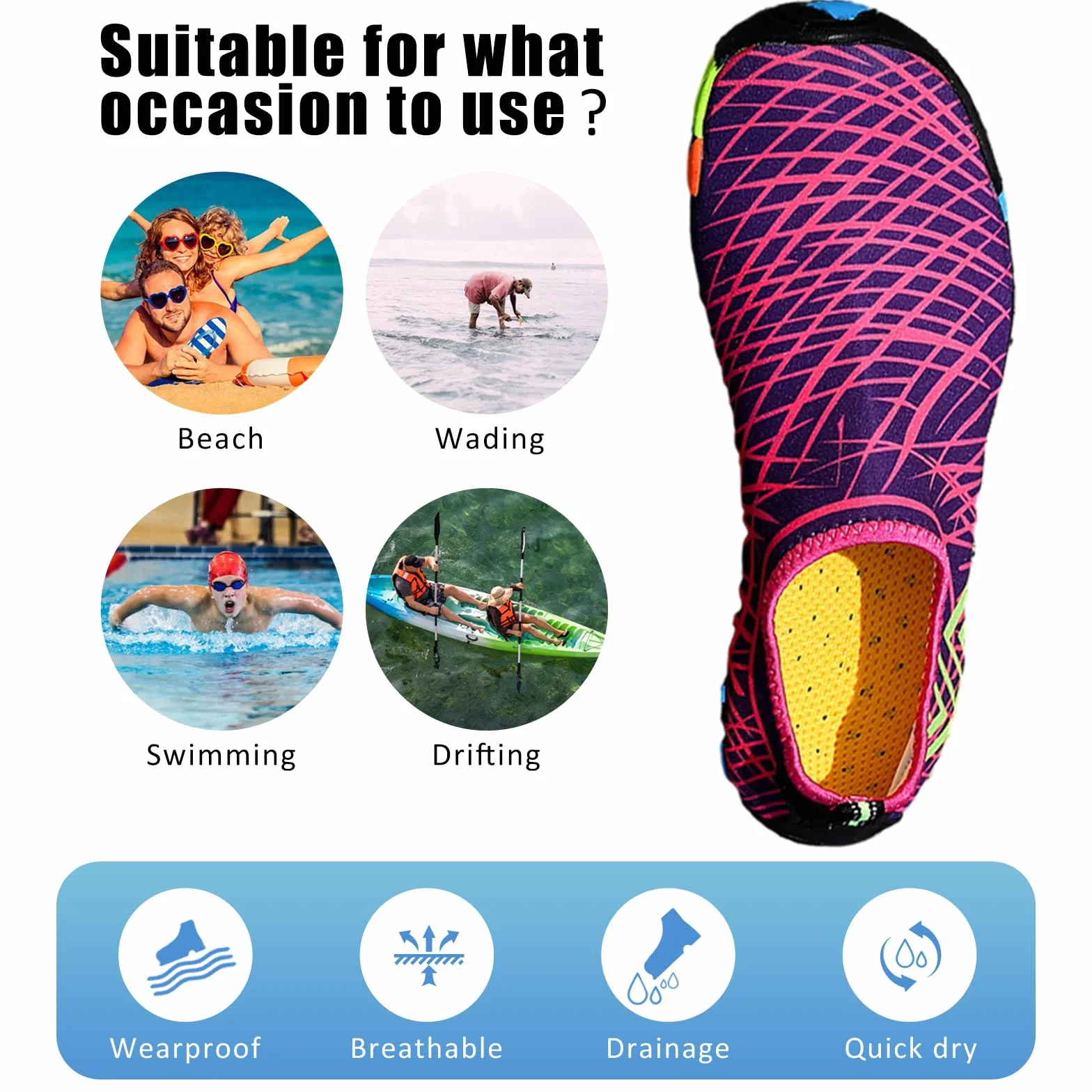 Scarpe da Scoglio Acquatiche da Spiaggia per Nuoto Surf 36-45EU