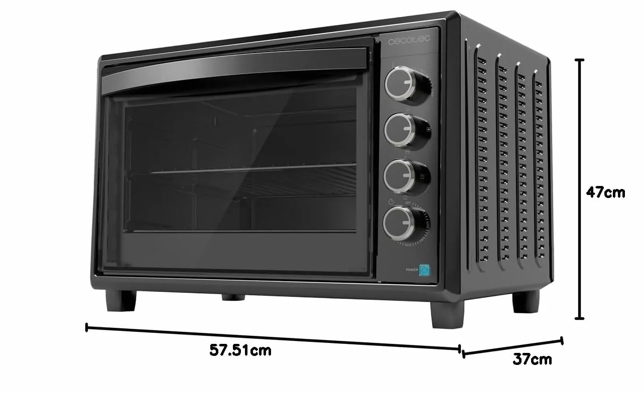 Cecotec Piec Konwekcyjny 60L Bake&Toast 6090 Black Gyro 2200W 12 Funkcji 230°C Podwójna Szyba