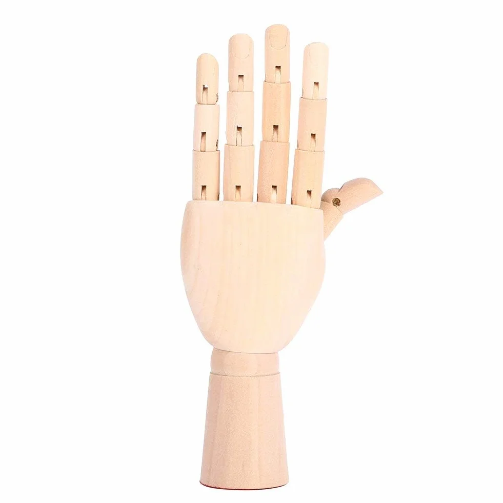 Modello di Mano in Legno Articolato, Manichino Artistico con Dita Flessibili per Disegno e Studio dell'Arte
