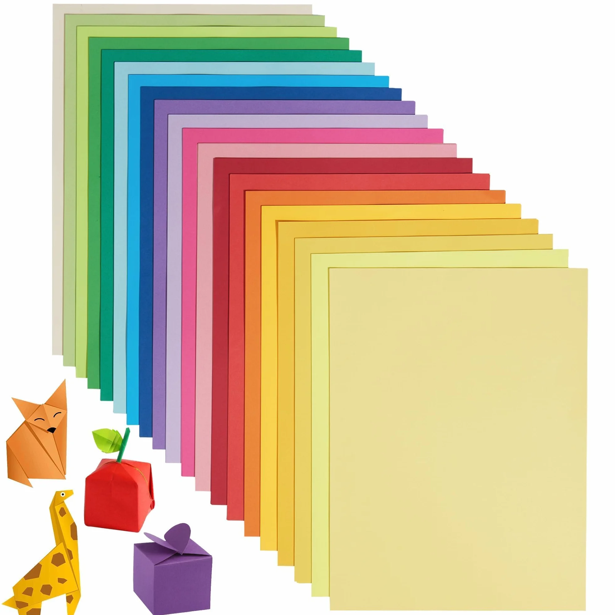 Carta per origami A4 80 gsm 180 fogli 20 colori vivaci fronte-retro