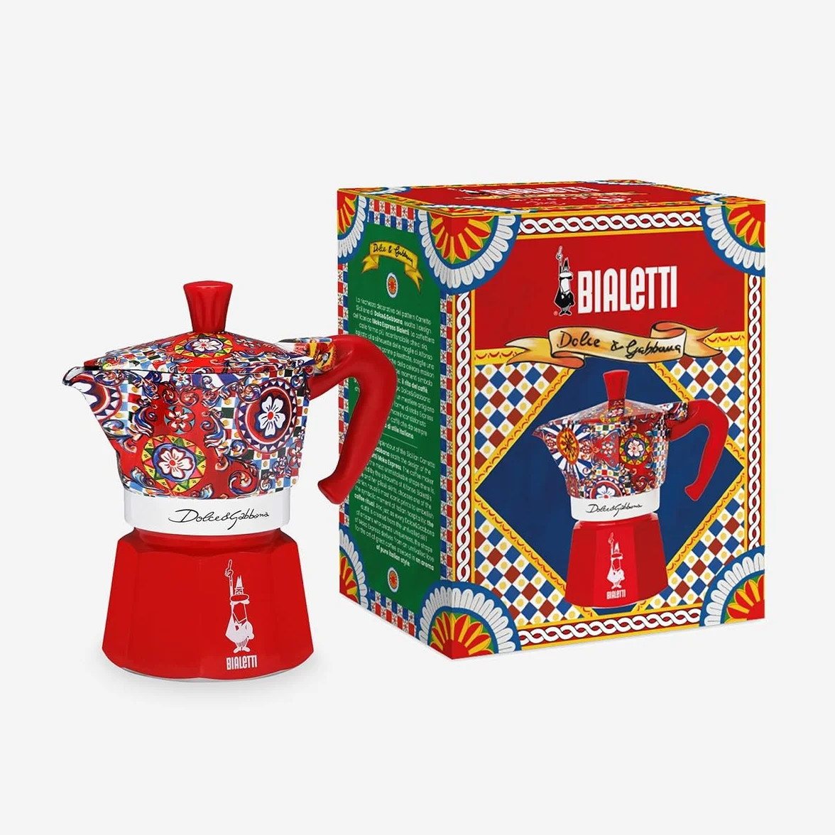 Caffettiera Italiana Bialetti Moka Express 0005327 3 Tazze D e G Rosso