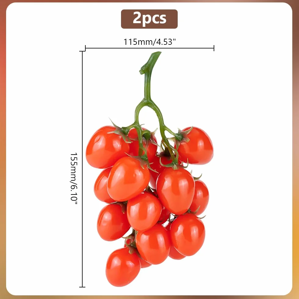 PH PandaHall 2pz Pomodori Finti Frutta Artificiale Realistica Rosso Decorativa per Cucina