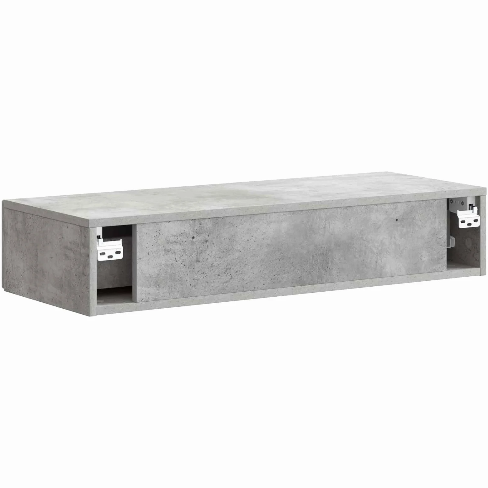 Tavolino da parete grigio cemento, 87,5 x 34,5 x 17 cm, in legno con cassetto e scomparto chiudibile, organizer per ufficio, soggiorno, corridoio, garage