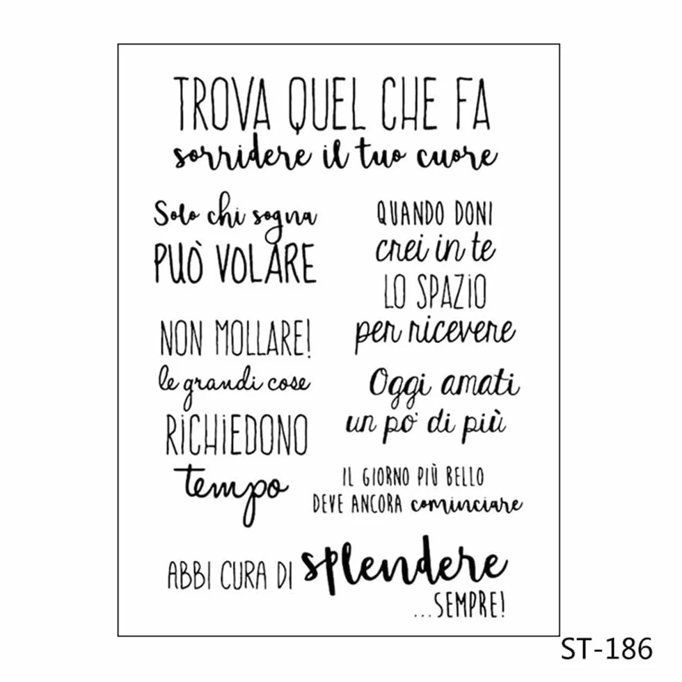 Timbri Trasparenti in Silicone a Tema Italiano per Scrapbooking e Album Fotografici Fai da Te