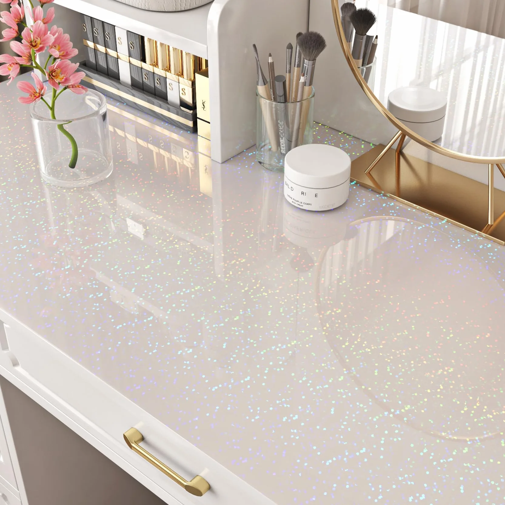 Yenhome Pellicola per Laminatura Adesiva Olografico 40x300cm Impermeabile Rotolo Carta Adesiva Vinile per Scrapbooking DIY