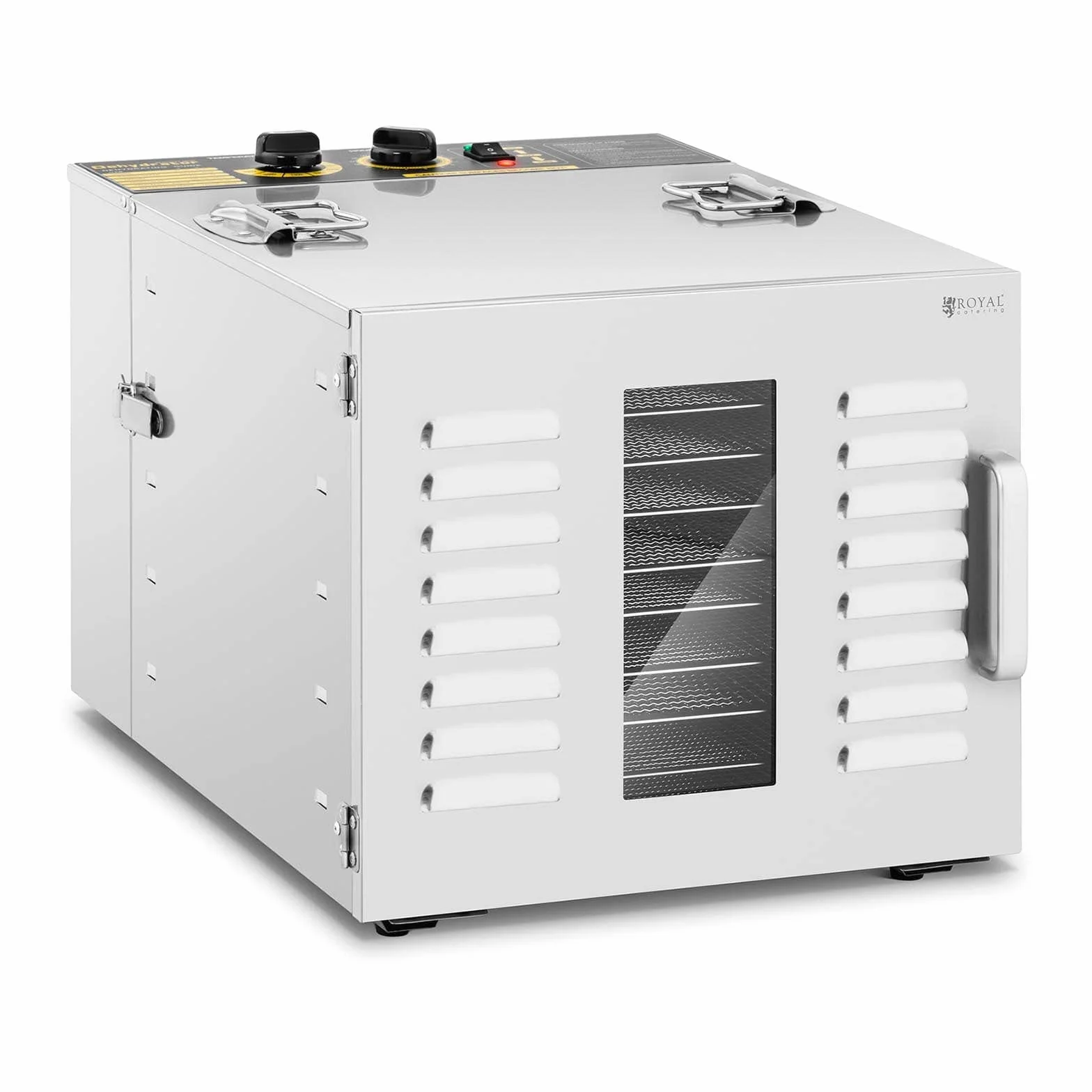 Royal Catering Essiccatore per Alimenti Professionale Disidratatore Frutta e Verdure RCDA-1000/59S (1.000 W, 10 ripiani, 230 V, Acciaio Inox)