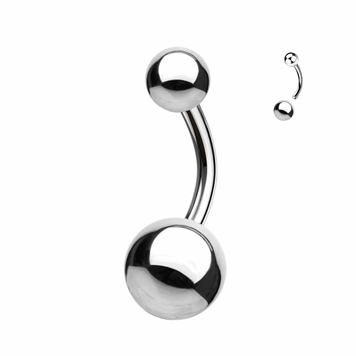 WARRIOR Piercing Ombelico STERILE Acciaio Chirurgico 316 L Banana Classico
