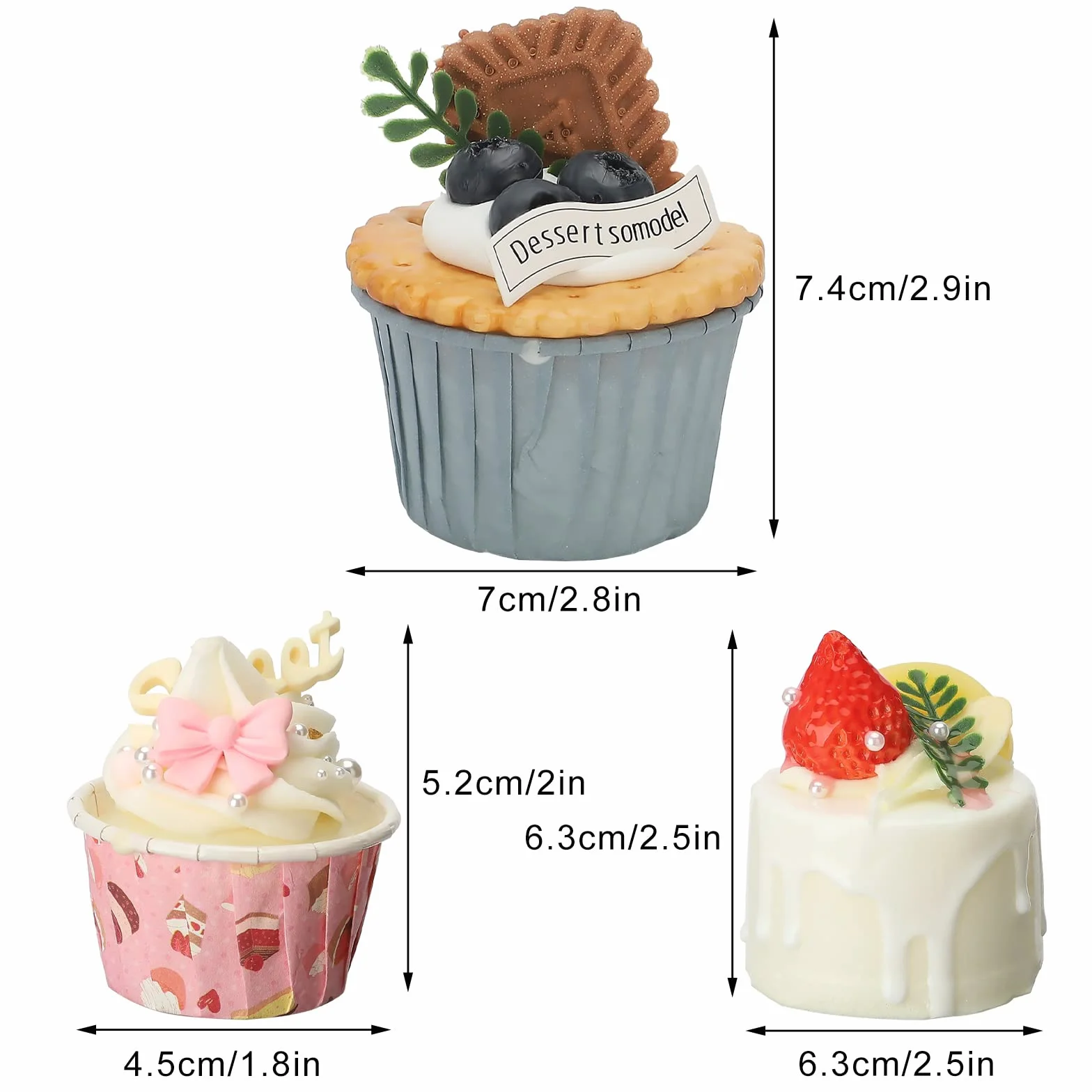 Set di 6 torte finte realistiche per decorazione della cucina