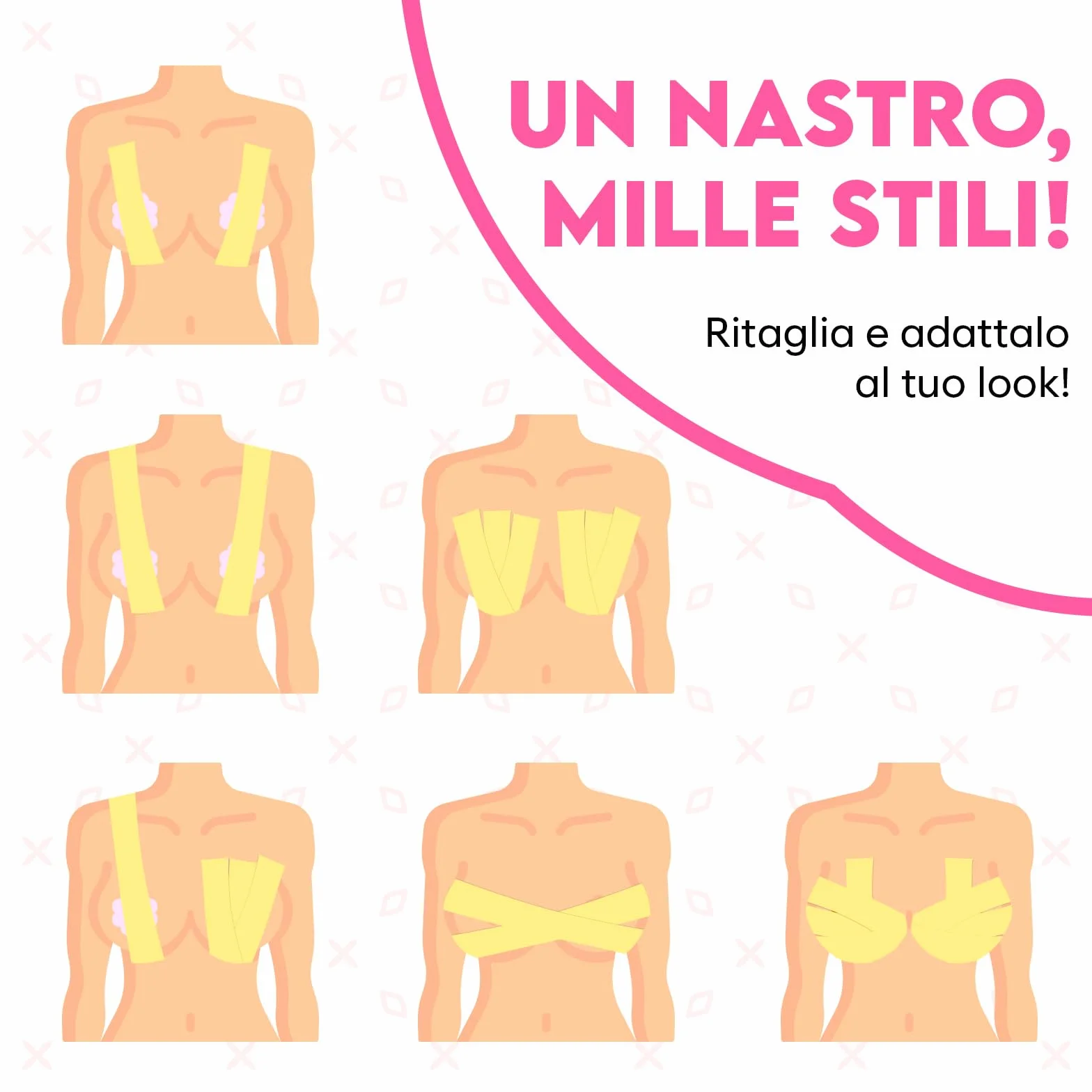 BLOOMORA Boob Tape Essential - Body Tape 5 cm con Copricapezzoli in Silicone - Nastro Push Up per Seno Grande - Nastro Adesivo Seno Extra Largo - Reggiseno Adesivo Invisibile Beige