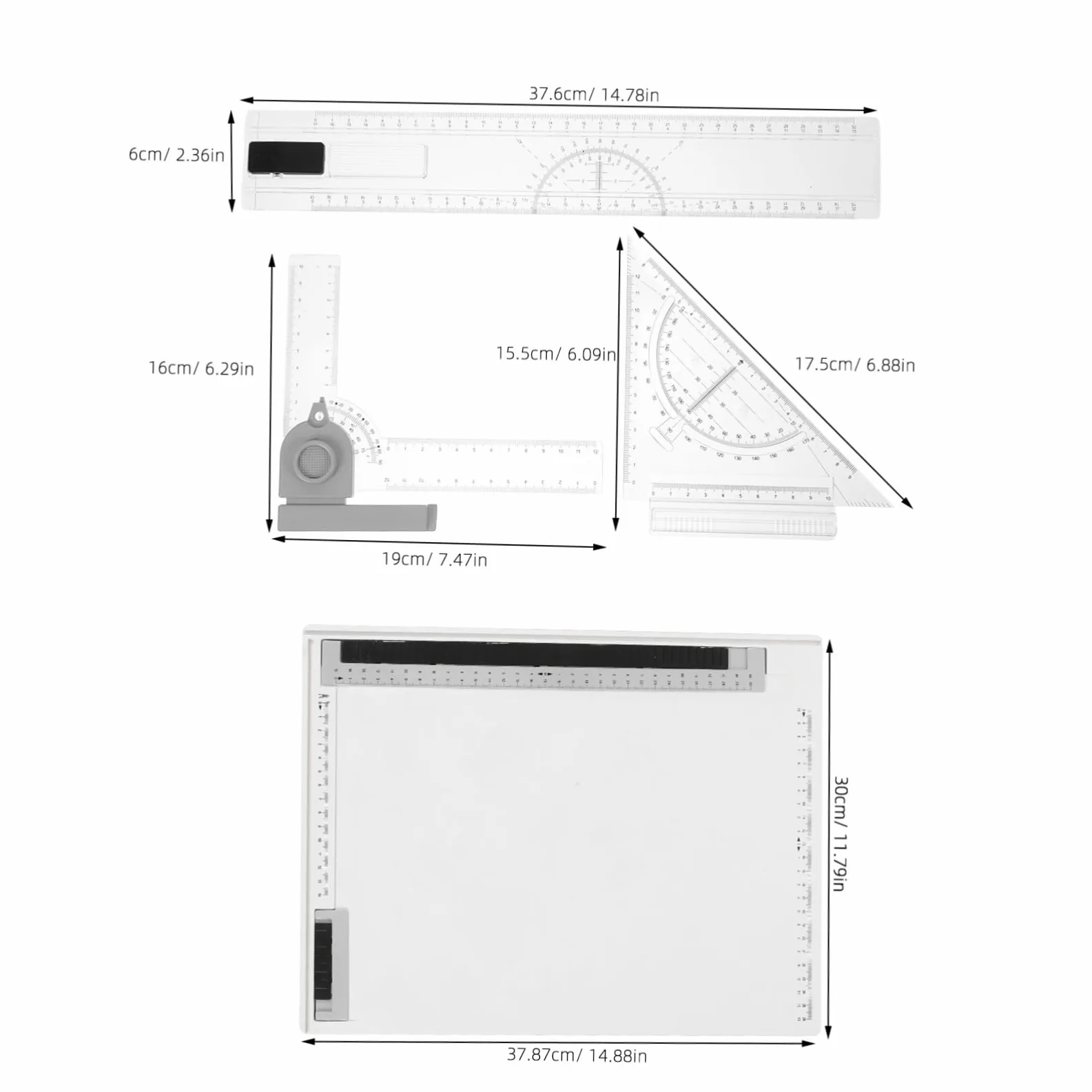 Uonlytech Tavola Portatile Per Tecnico e Architettonico Righelli e Scale Multifunzionali Leggera e Facile Trasportare Per Viaggi Esigenze Progettazione