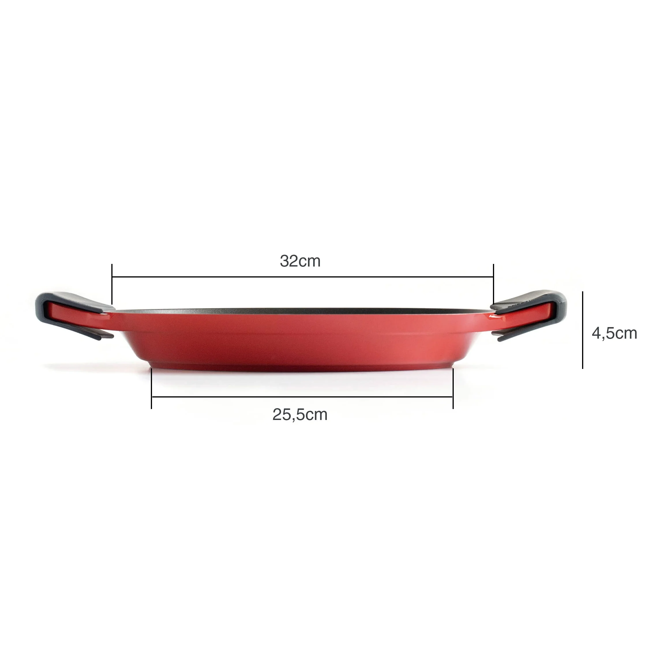 LACOR Paella Cocotte a Induzione, Paella Antiaderente Compatibile con Tutti i Tipi di Cucine, Distribuzione Ottimale Del Calore, Fusione di Alluminio, Diametro 32 cm, 5 Porzioni, 25932