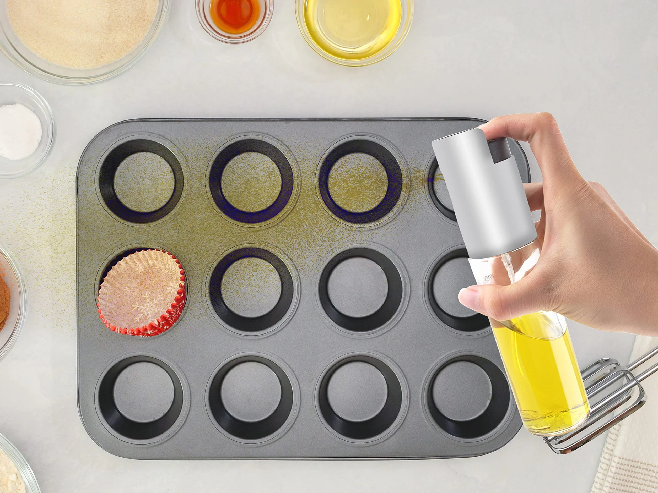 BEPER C102SPE001 Spruzzino per Olio con Contenitore in Vetro Graduato per Friggitrice Aria