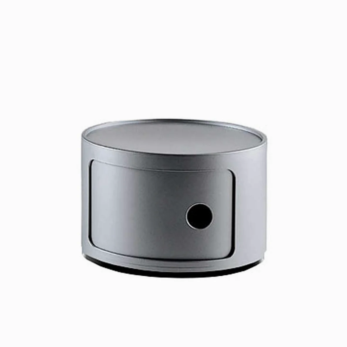Kartell Componibili Contenitore, Elemento tondo, ABS, Silver, 42 x 42 x 23 cm, Basso