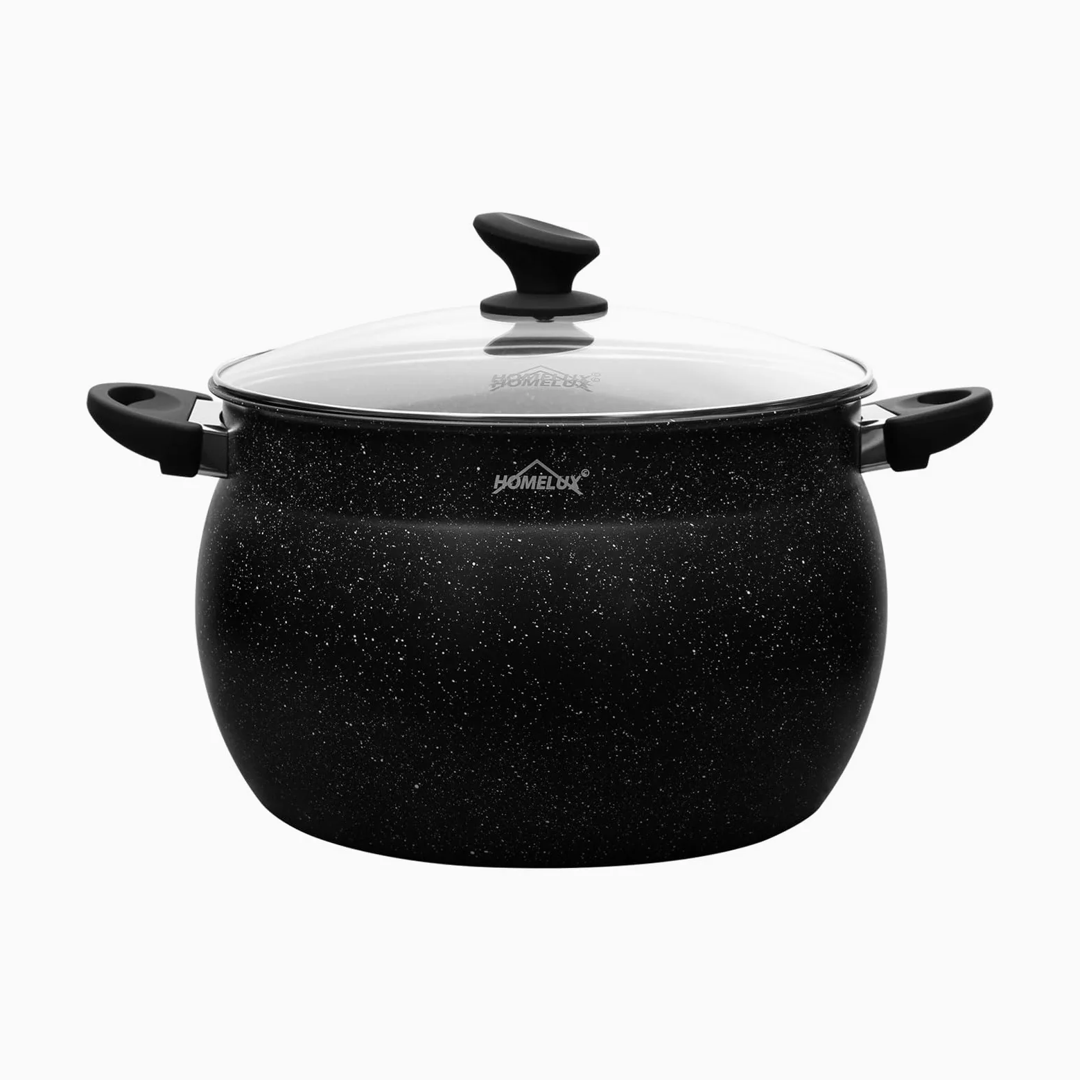 Homelux Pentola con coperchio in vetro, antiaderente, induzione, 30 cm, 15 litri | Per tutti i tipi di fornelli, pentola in alluminio