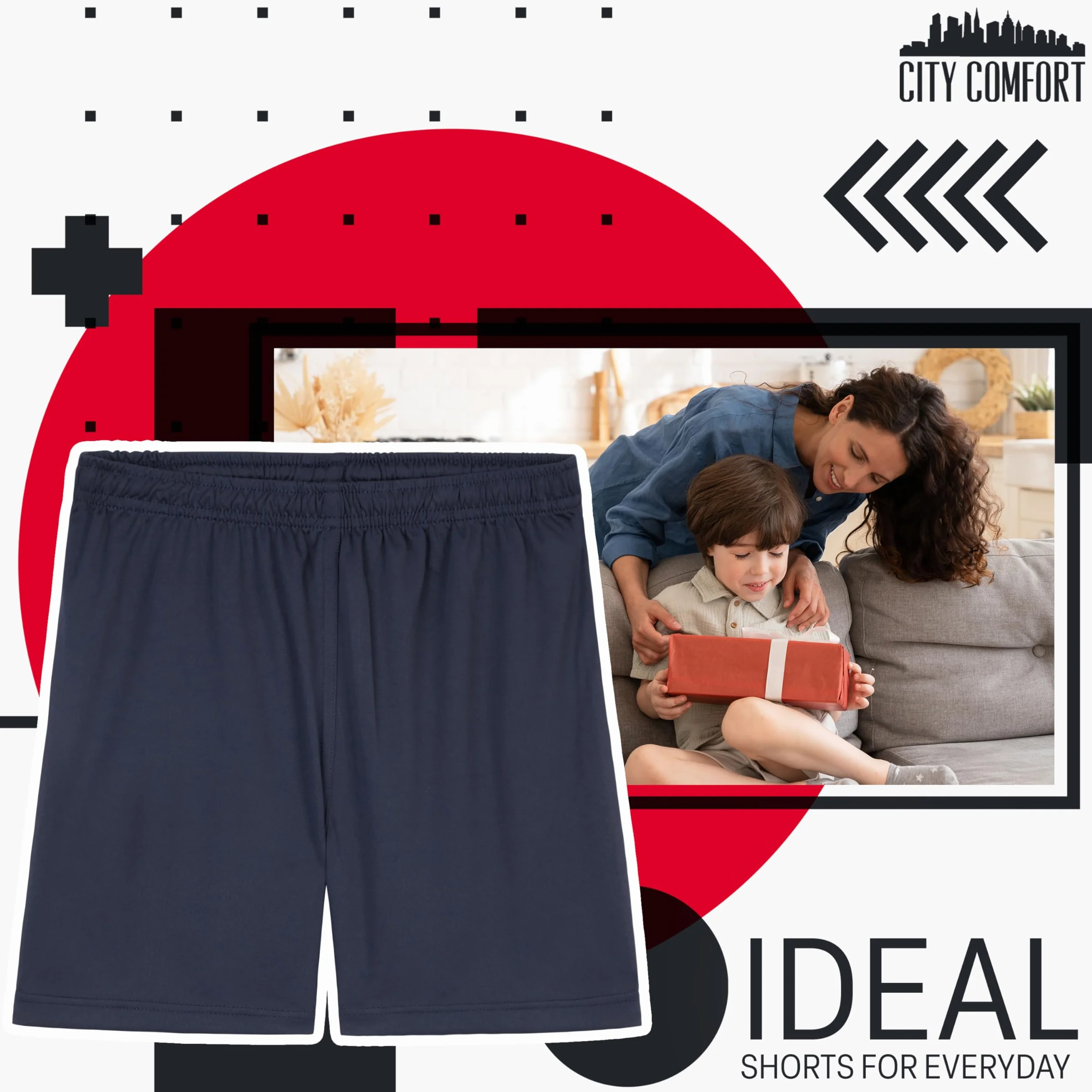 CityComfort Pantaloncini Sportivi Shorts per Bambino Bermuda Ragazzo Pantaloni Corti Palestra Pantaloncini Calcio Basket Kick Boxing Tennis Pallavolo da 4 a 14 Anni