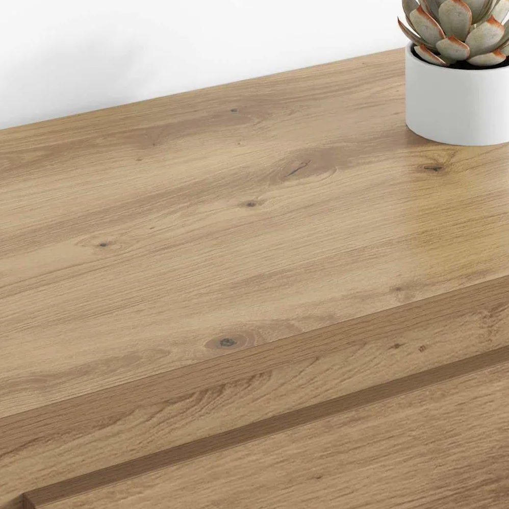 Set di 2 credenze in rovere Artisan, 70 x 35,5 x 67,5 cm, con cassetto, moderno, per soggiorno, spazio e ordine in sala da pranzo, corridoio, camera da letto