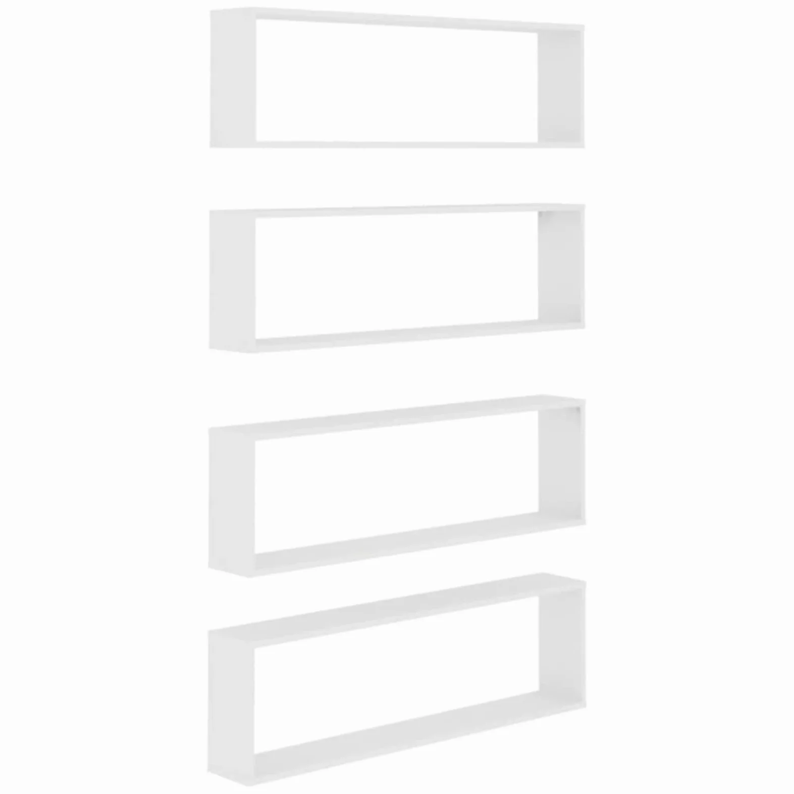Rantry Mobili Mensole Parete a Cubo 4 pz Bianco 100x15x30 cm in Multistrato, Mobile a Parete Appendere Ripiano, per Ingresso Ripiano in Stile Moderno Mobili da Corridoio