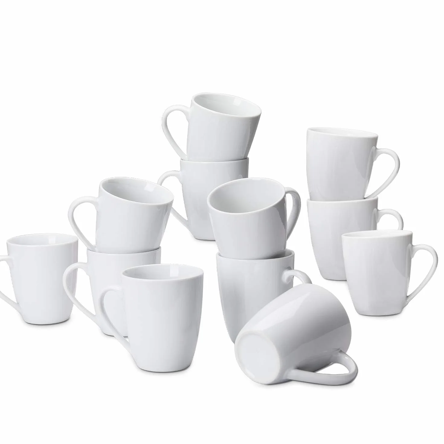 Amazon Basics tazze porcellana confezione 12 355 ml Bianco