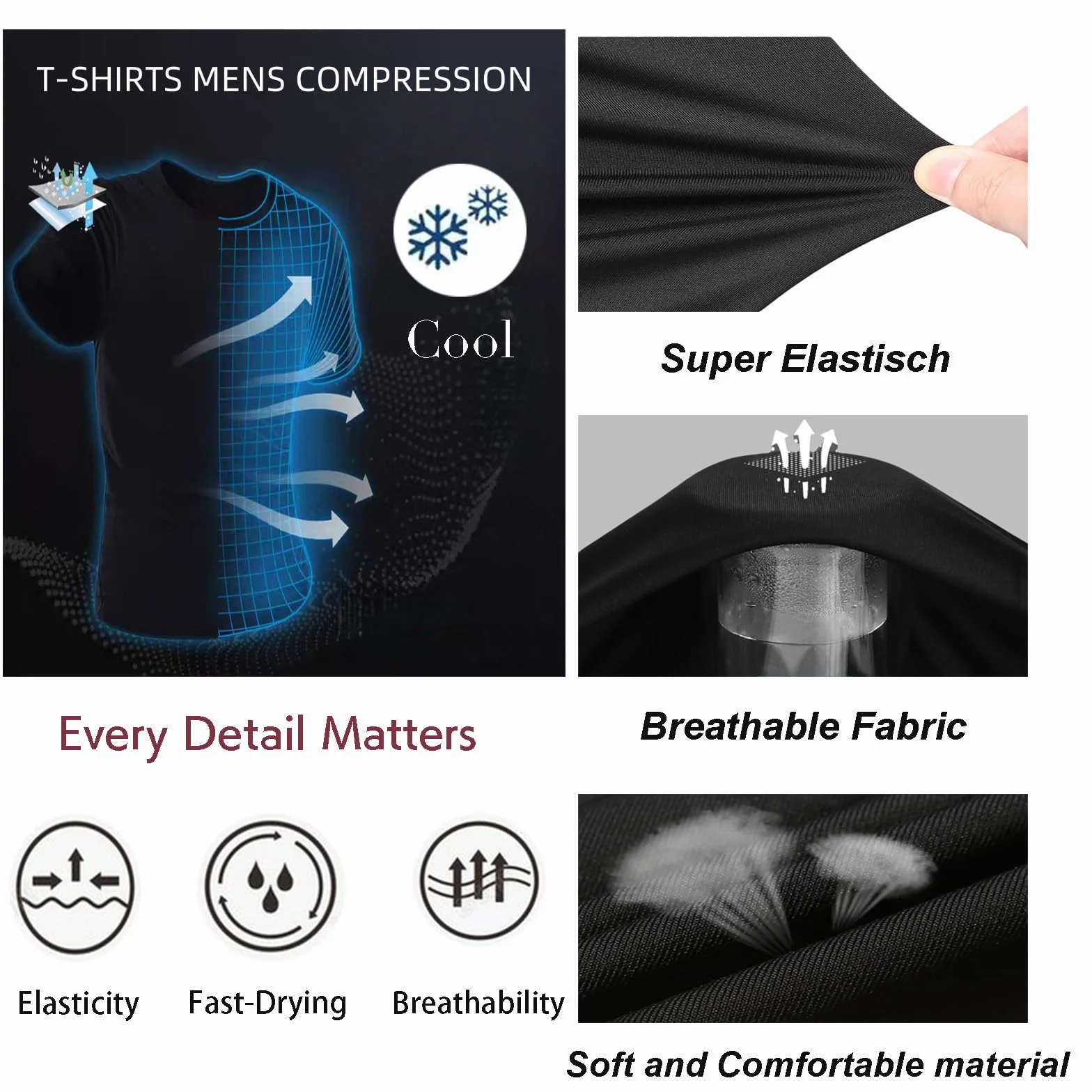 Maglietta Uomo Manica Corta Asciugatura Rapida Fitness T-Shirt Sport Corsa Palestra
