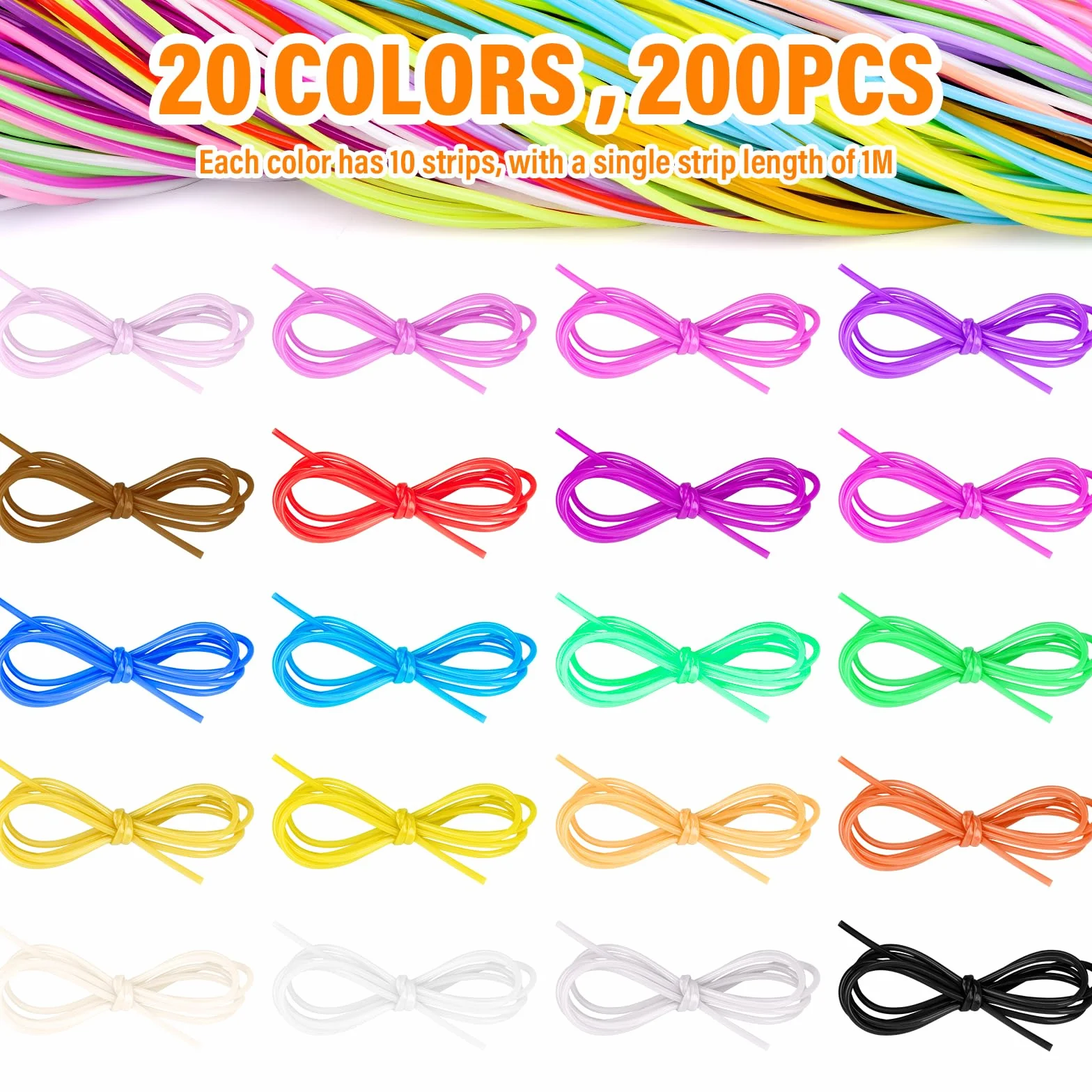 AOKITO 200 Scooby Doo Fili 20 Colori - Kit Creativo con Portachiavi e Ganci per Braccialetti