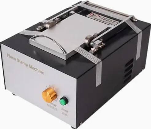 Macchina per timbri a flash manuale, autoinchiostrante, con manopola energetica regolabile, per timbri di cartoni animati e matrimoni, dimensioni dell'esposizione 140 x 90 mm
