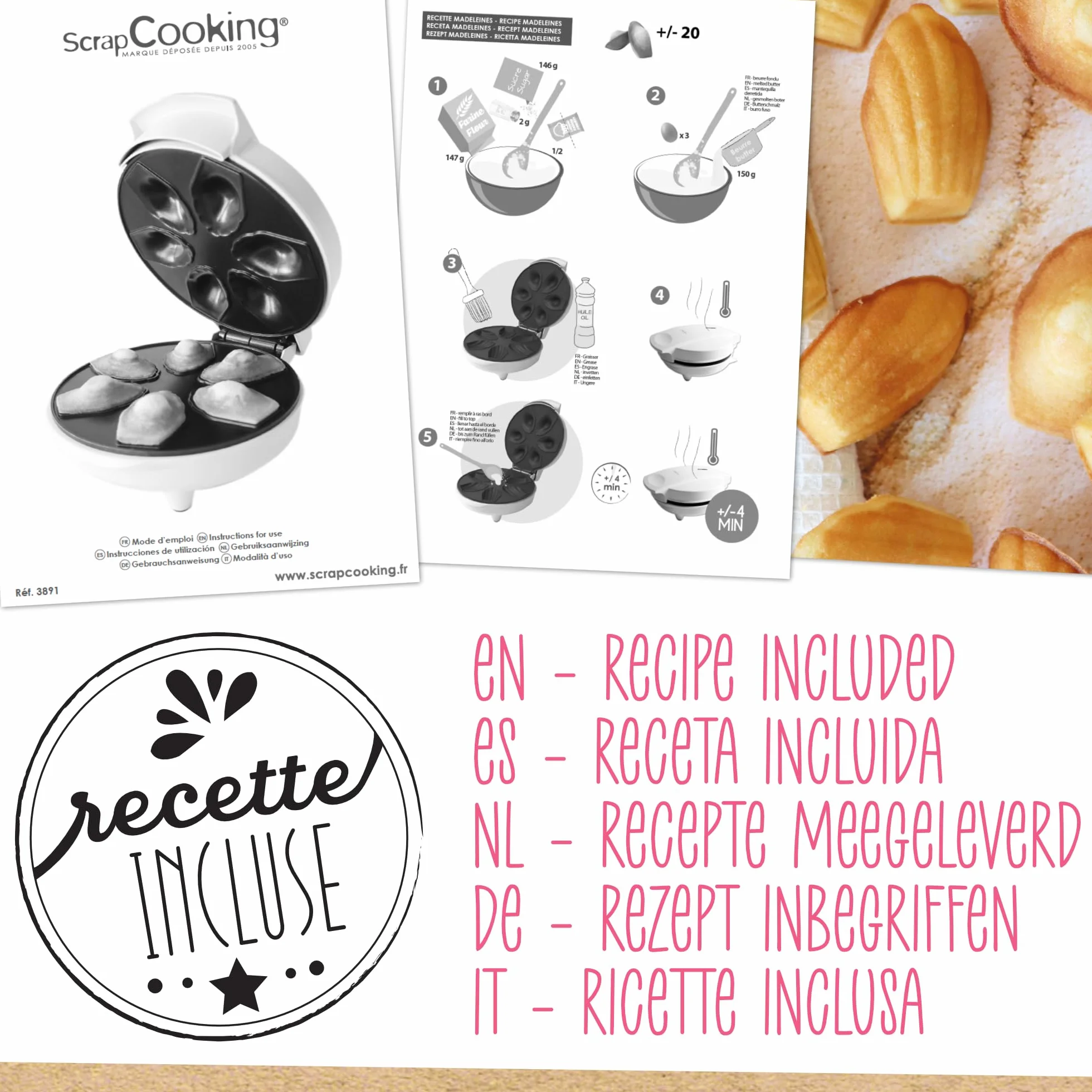 ScrapCooking - Madeleines Factory - Apparecchio per Realizzare la sua Madeleine Casa - 3891