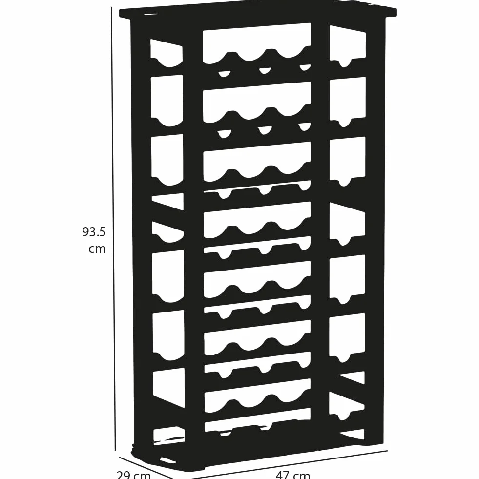 BAKAJI Cantinetta Portavino in Legno Bambù con 28 Scomparti per Vino Champagne, Portabottiglie da Terra, Cantina per Angolo Bar, Salotto, Cucina, Bistrot, Ristorante, 47 x 29 x 93.5 cm (Noce)