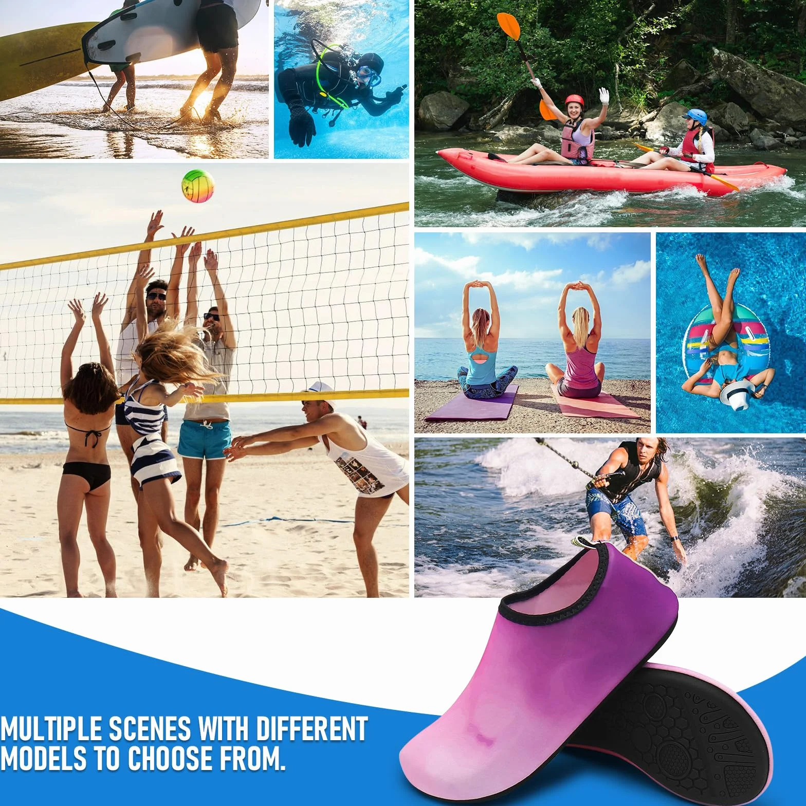 Scarpe da Mare Unisex Antiscivolo per Spiaggia Piscina Yoga Surf Leggere Traspiranti Asciugatura Rapida