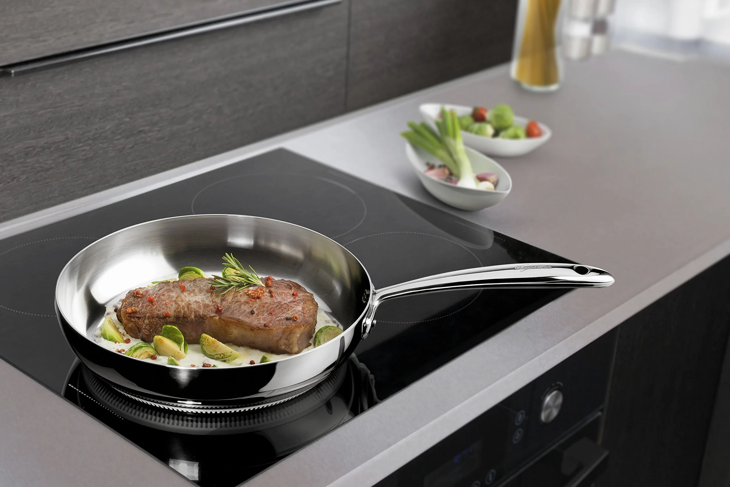 Lagostina Accademia Lagofusion Padella, Acciaio Inox con Maniglia rivettata, Diametro 26 cm