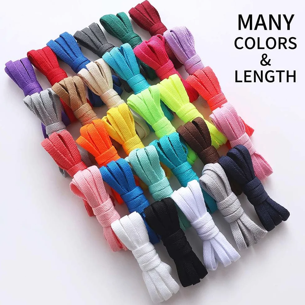 VSUDO Lacci Piatti Sportivi 8mm per Sneakers - 29 Colori, 14 Lunghezze - 1 o 2 Pari