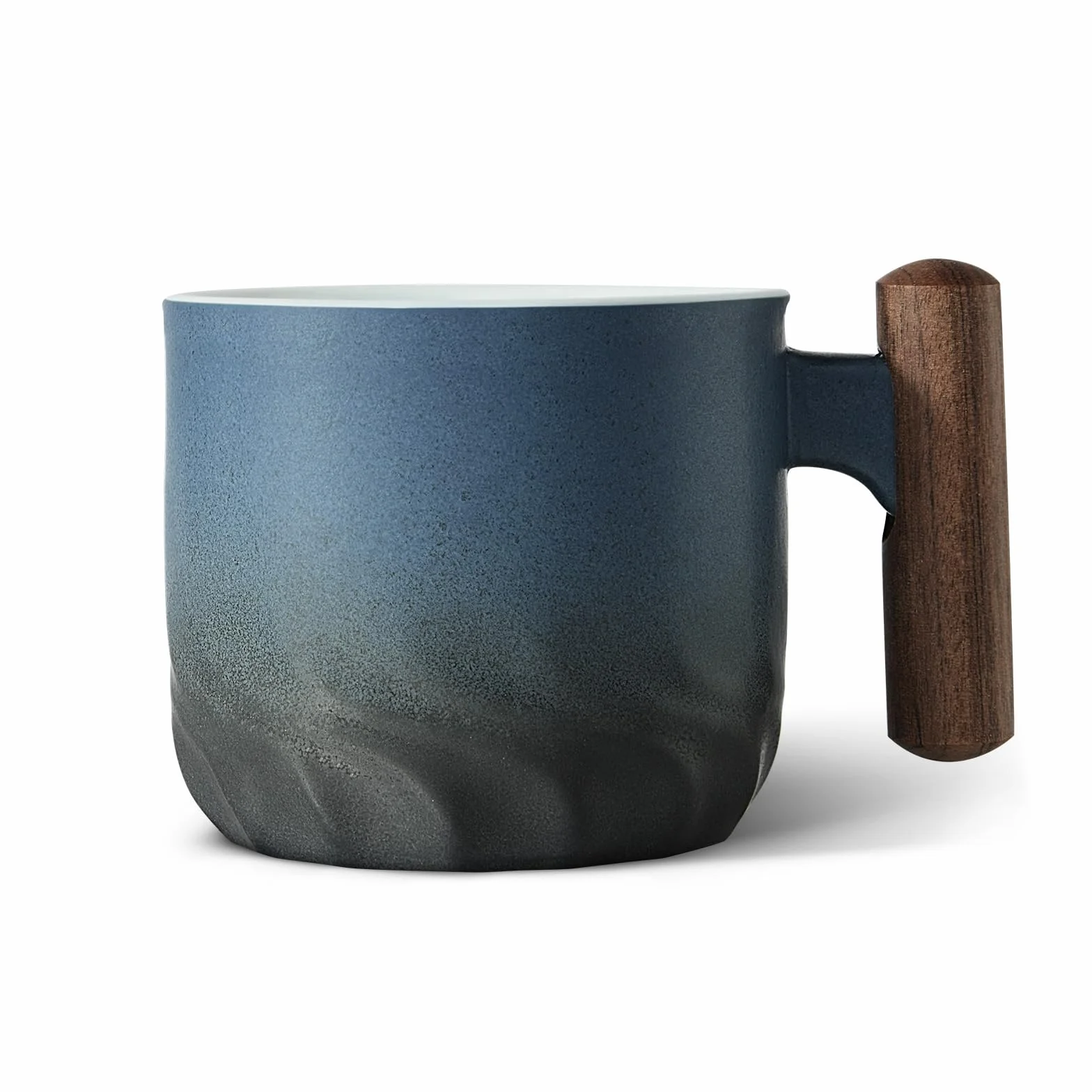 Vicloon Tazze Espresso Ceramica 70ml Set Impilabili con Manico in Legno Blu