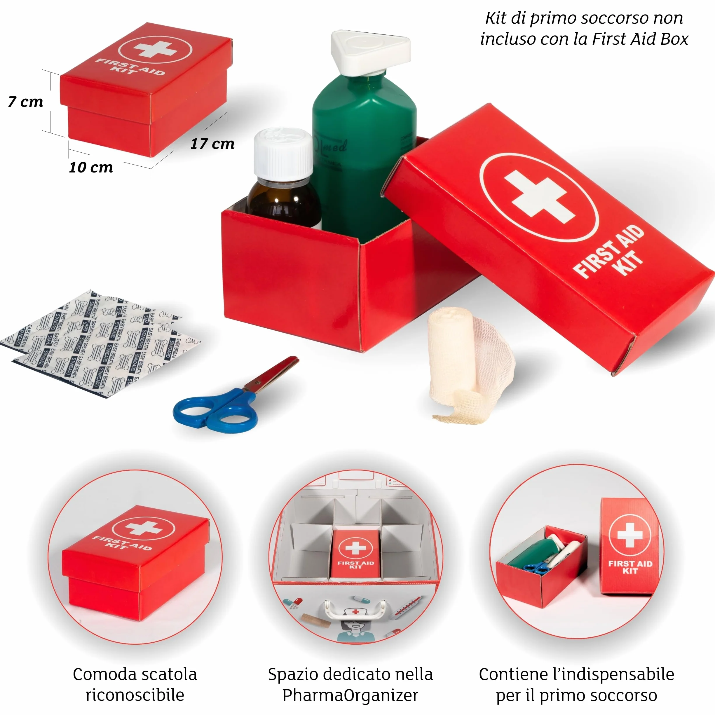 Lavatelli Pharma Organizer, Scatola Cartone per Medicinali con Divisore, 32x42x17,5 cm, Primo Soccorso