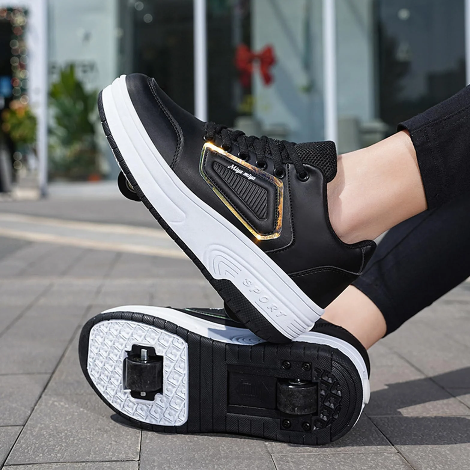 Hixingo Scarpe con Rotelle Bambino Bambina Sportive Skateboard Sneakers Rotelle a Scomparsa 31-42 EU
