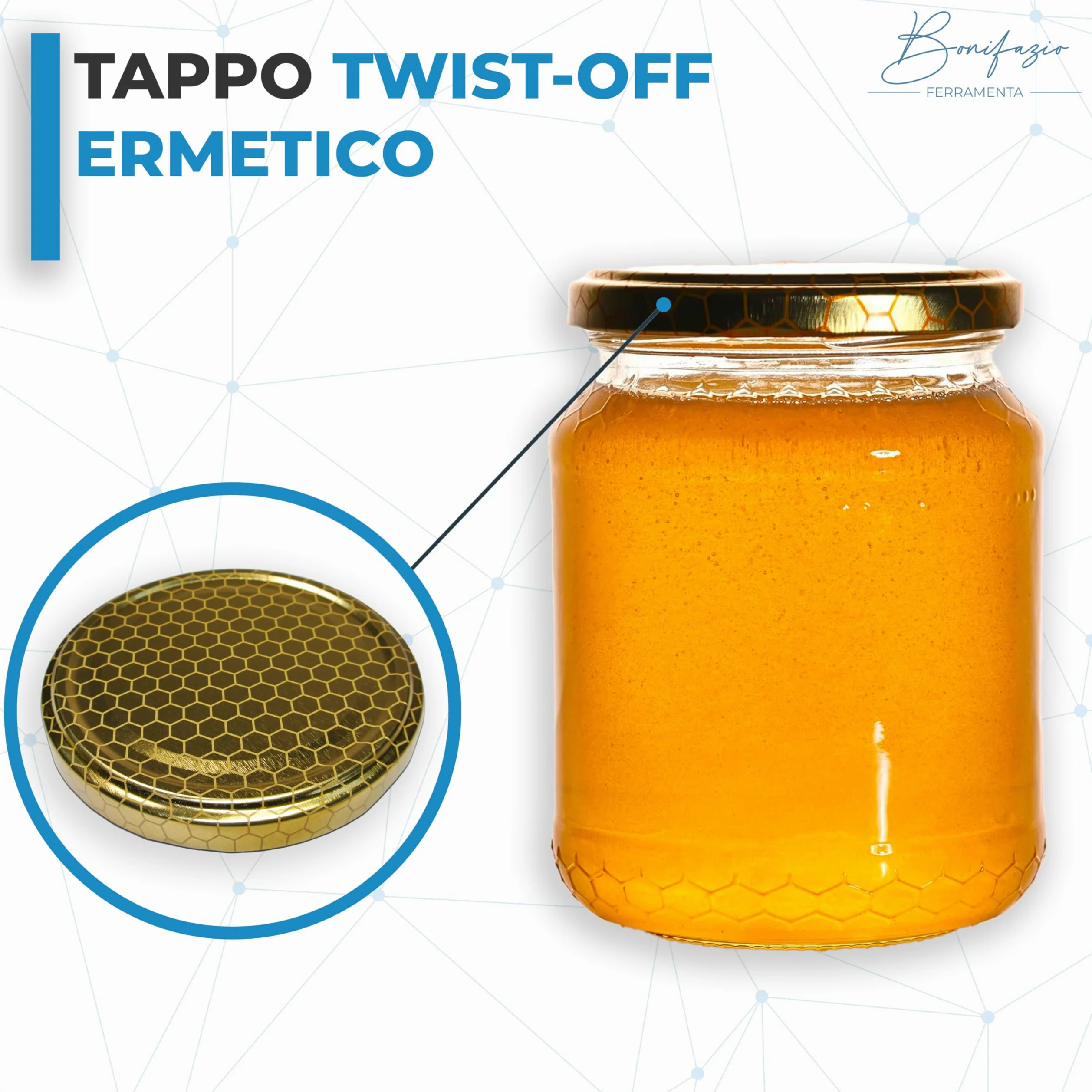 Set Completo di 90 Barattoli - Vasetti da 773ml - 1Kg con Tappo Color Oro, Vaso Ideale per la Conservazione di Miele Marmellata e Altri Alimenti (90 pezzi da 773ml - 1Kg)